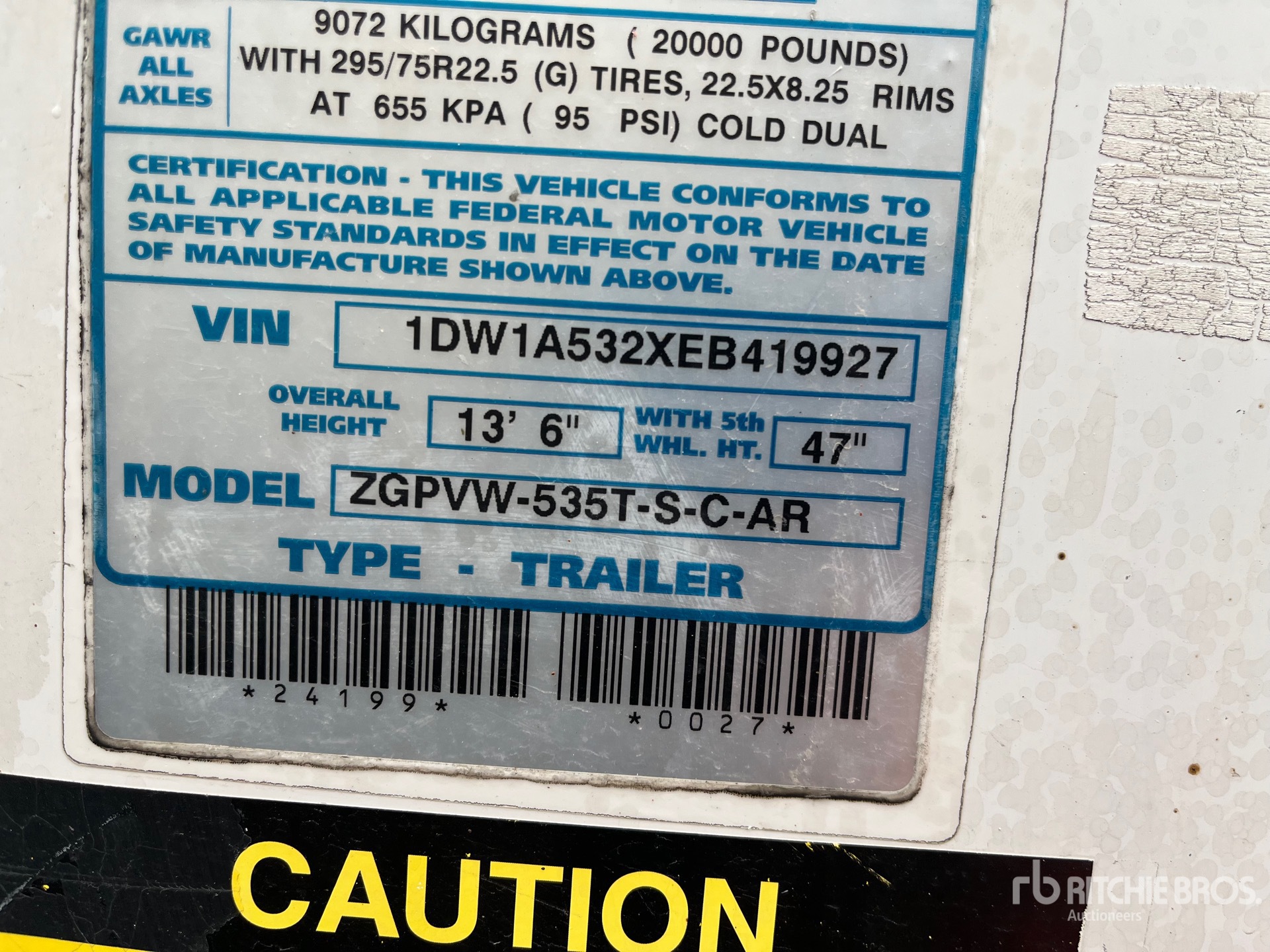 2014 Stoughton ZGPVW-535T-S-C-