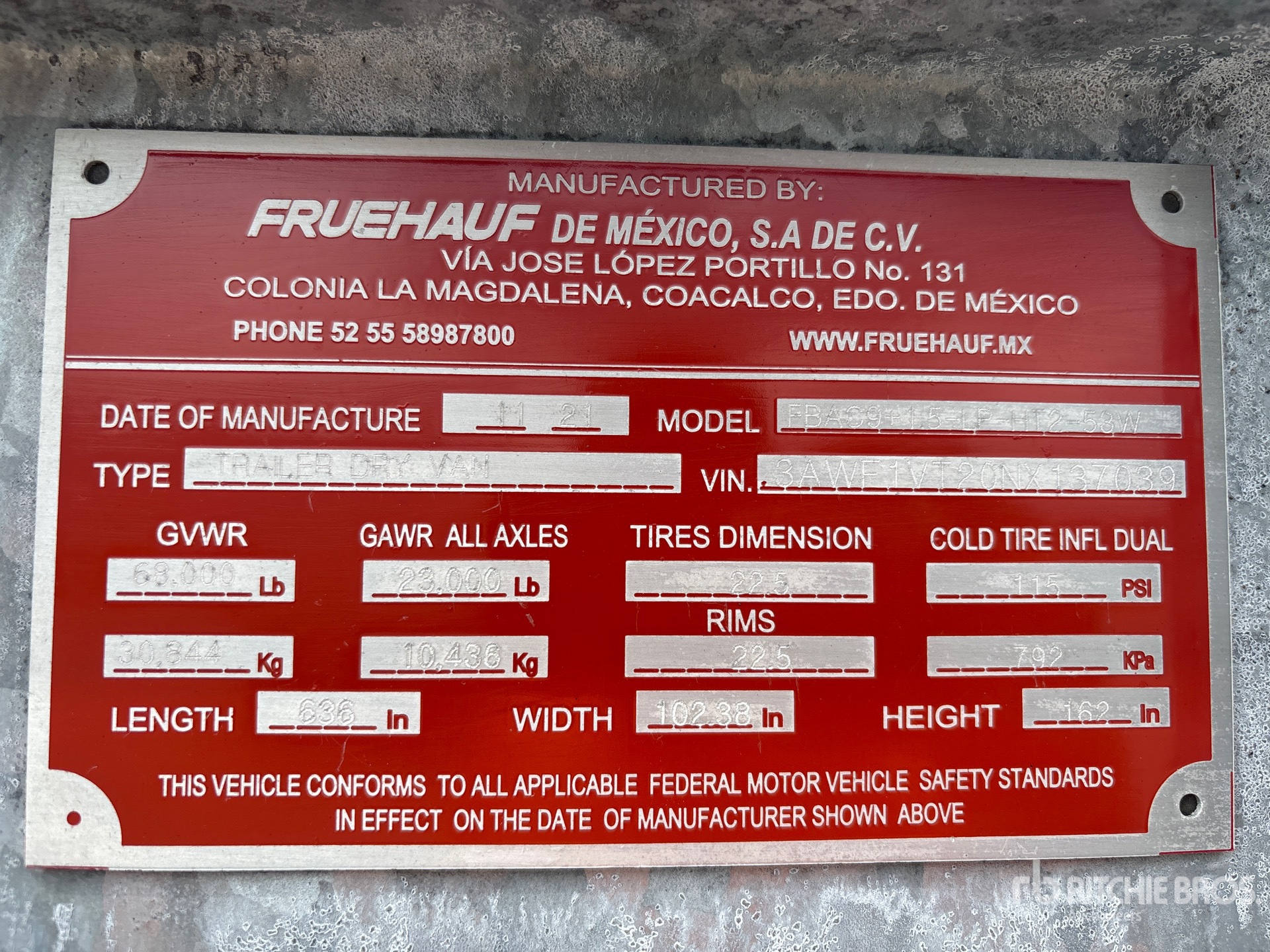 2022 Fruehauf FBAC95-15.1F-11