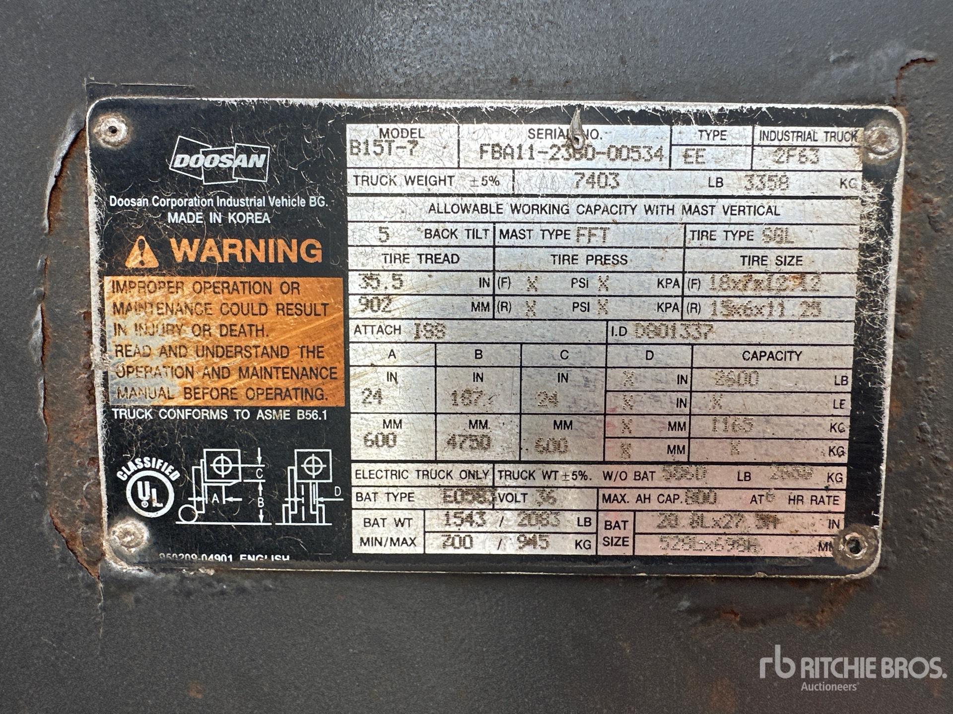 2016 Doosan B15T-7