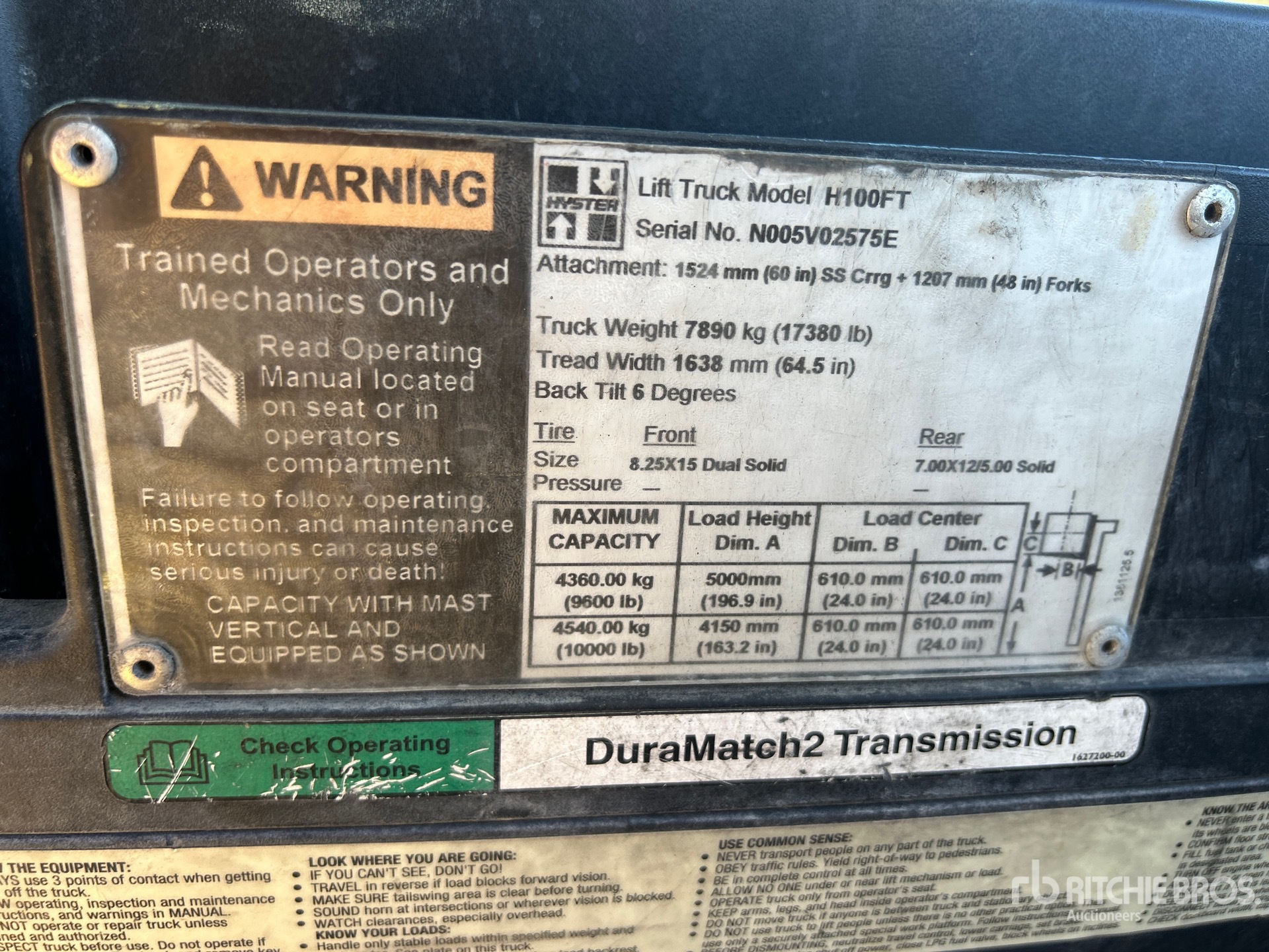 2007 Hyster H100
