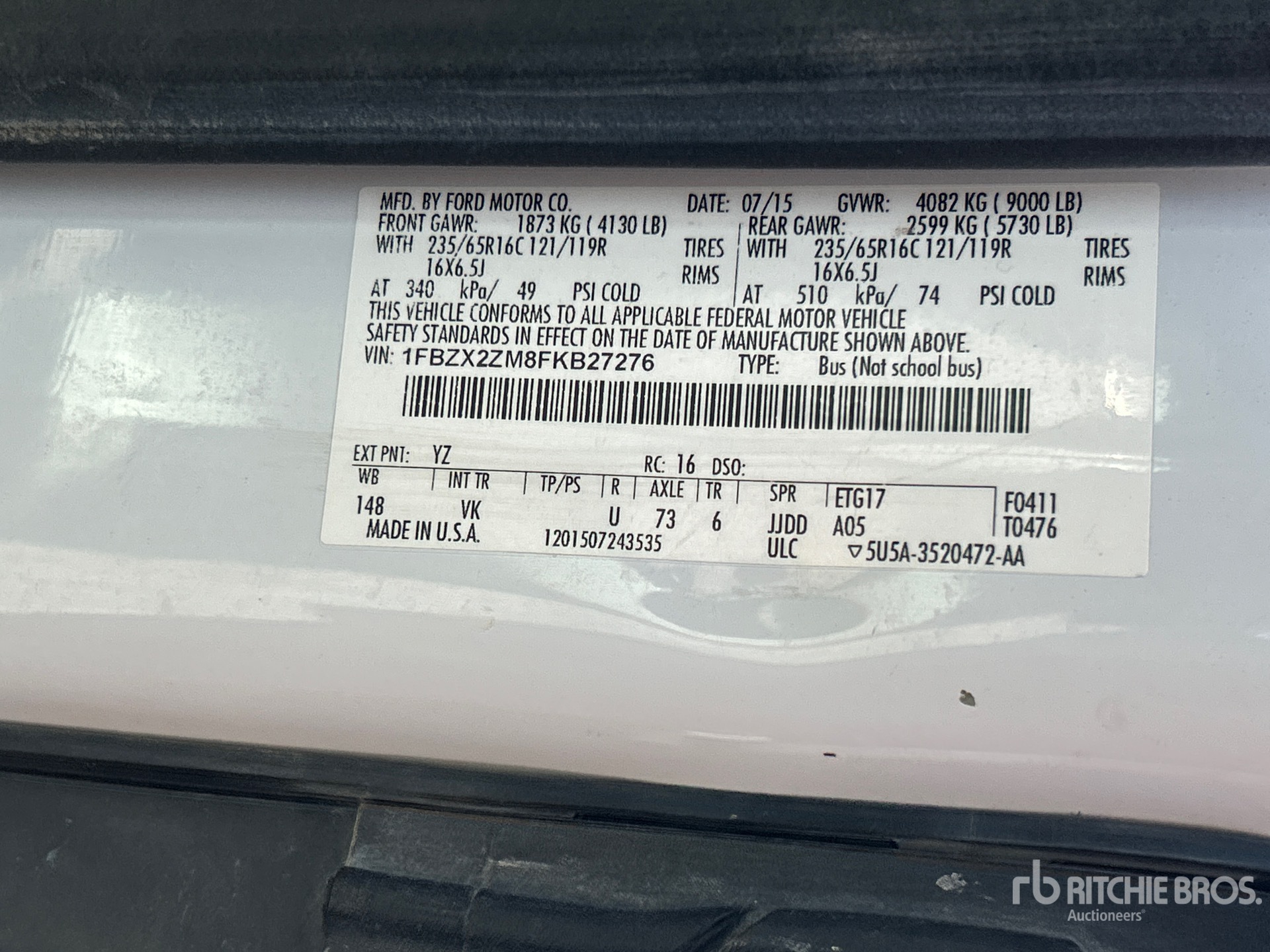 2015 Ford TRANSIT 350