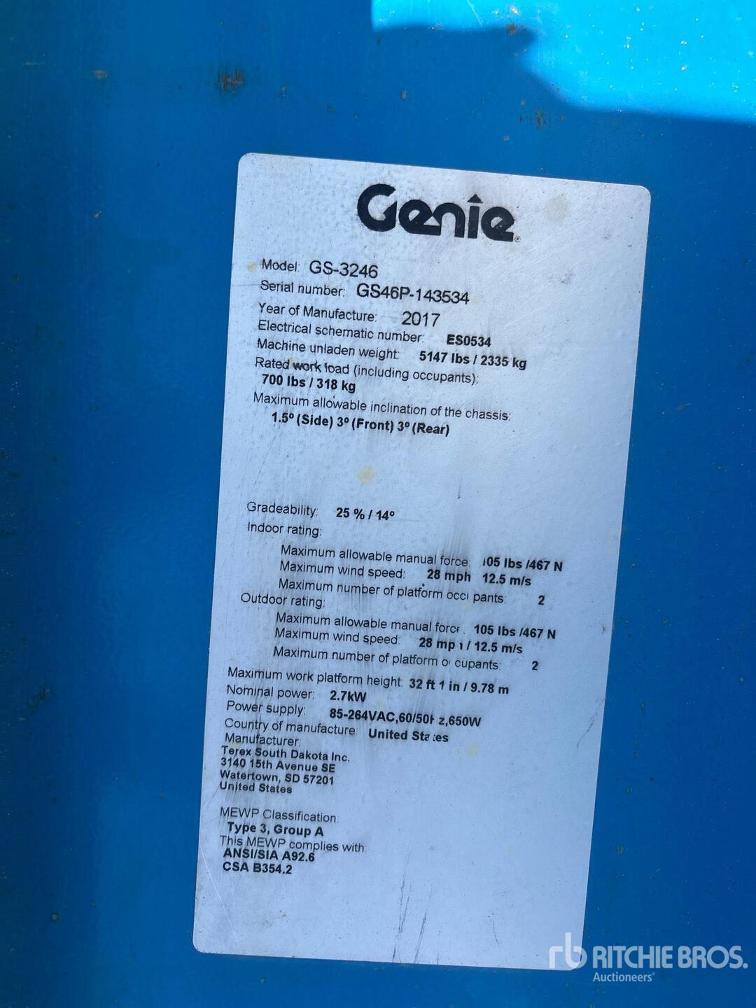 2017 Genie GS3246