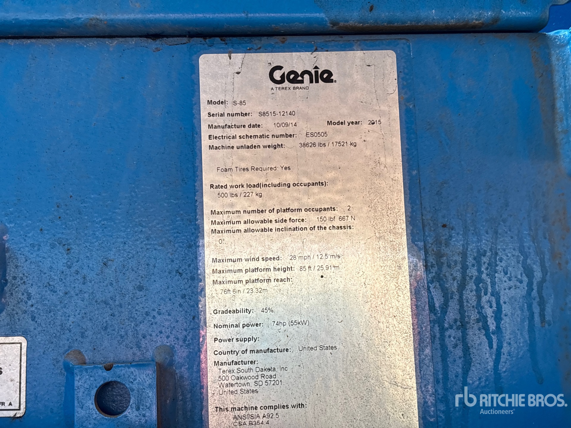 2015 Genie S85