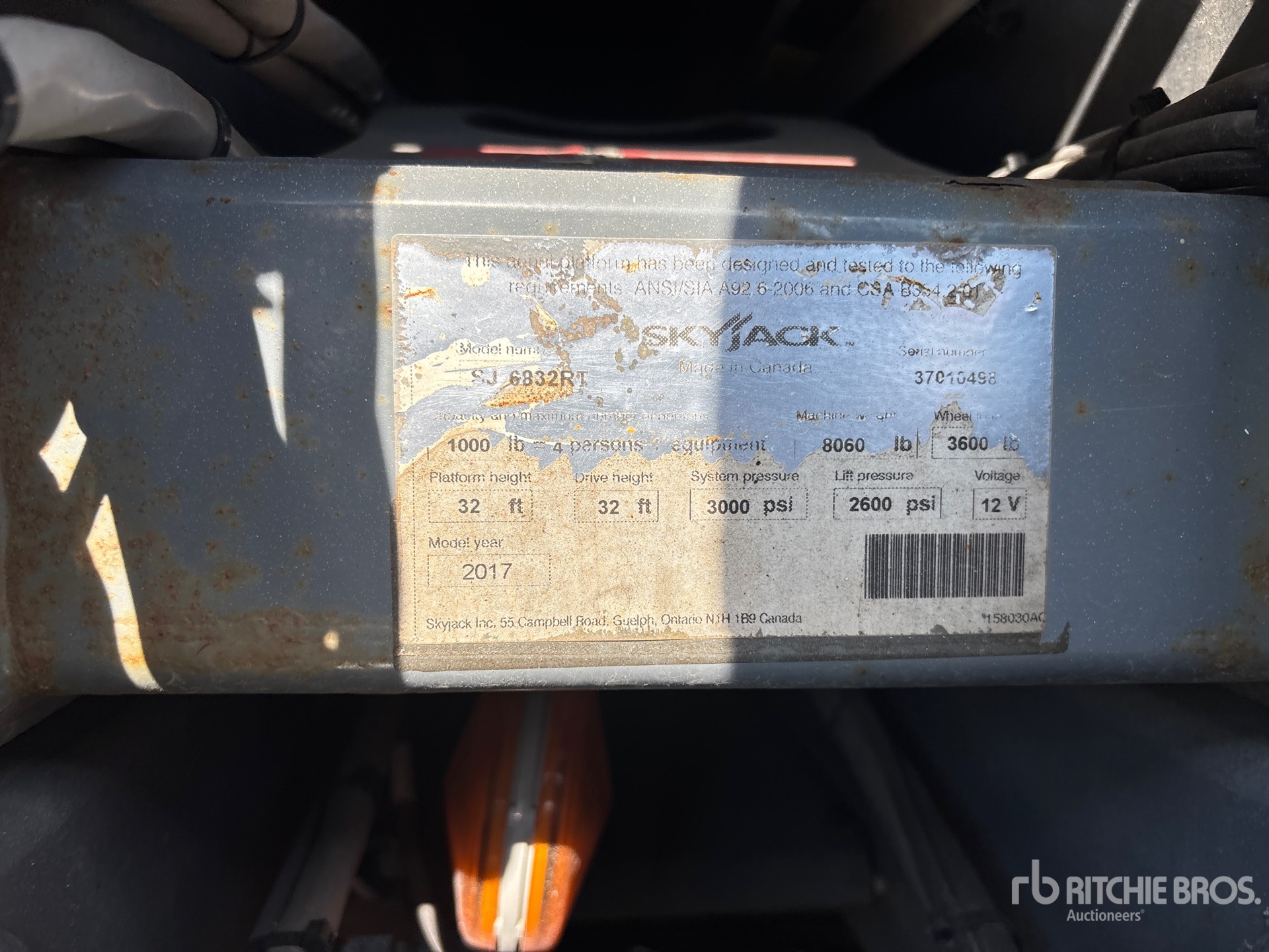 2017 Skyjack SJ6832 RT