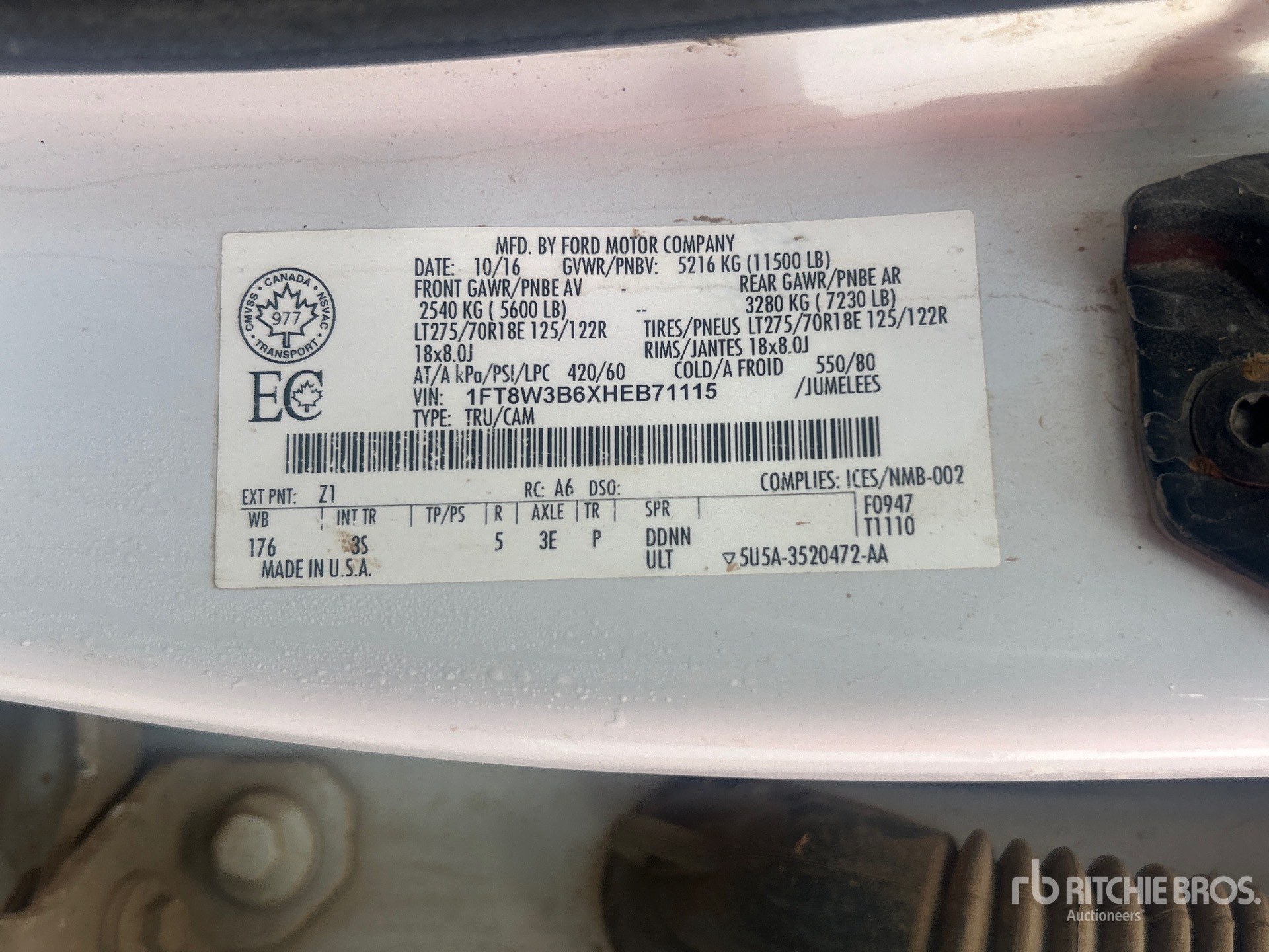 General Appearance with Serial Number / VIN