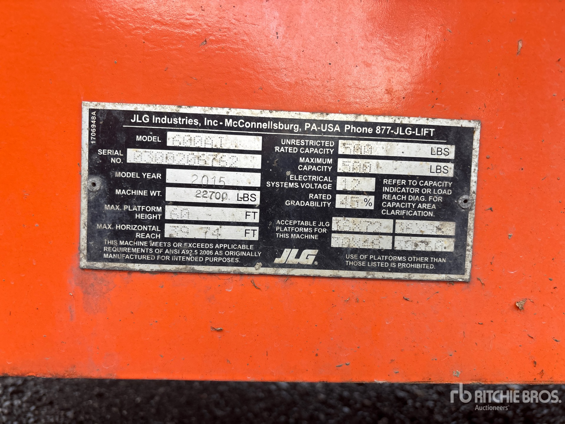2015 JLG 600AJ