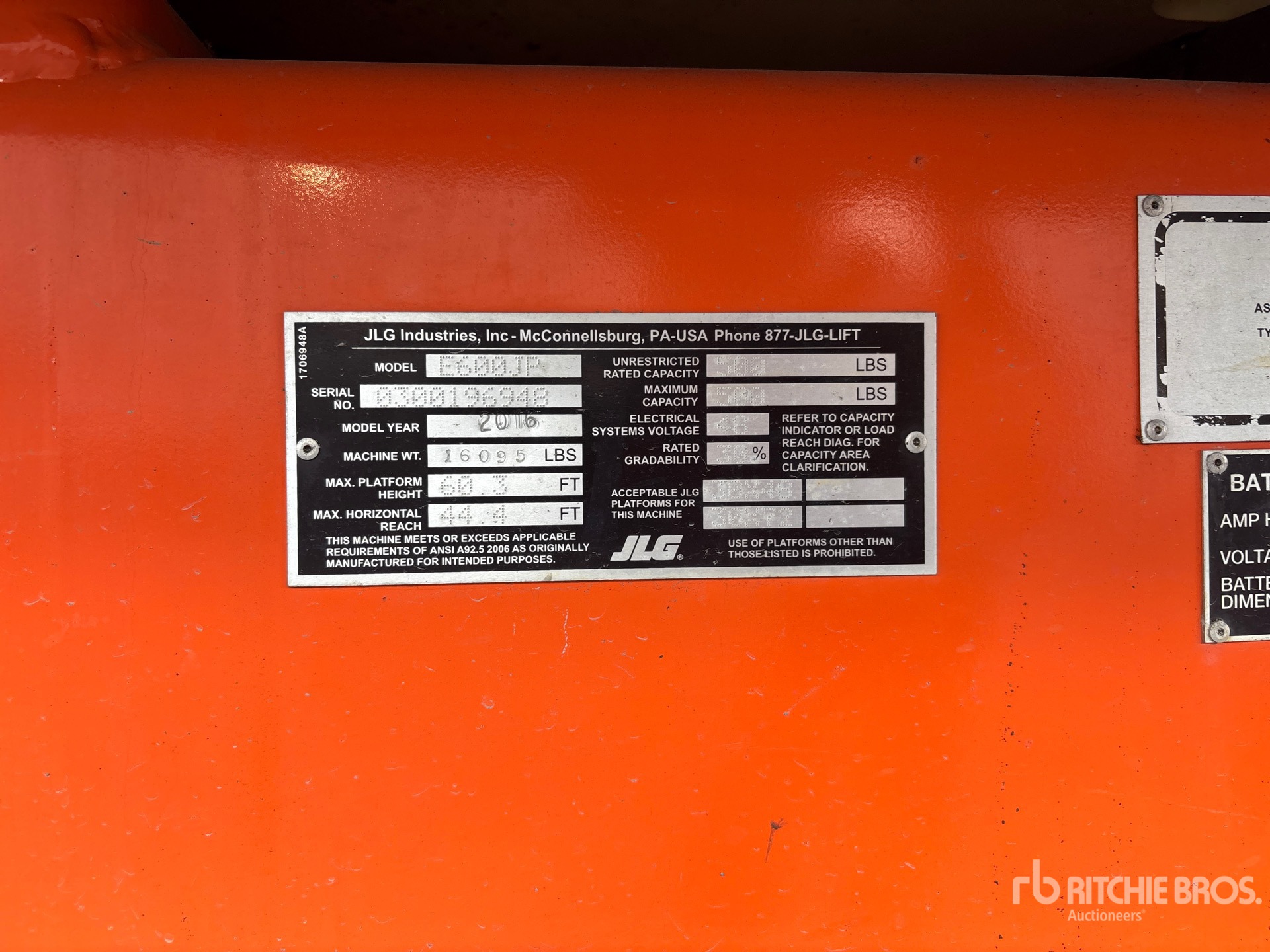 2016 JLG E600JP