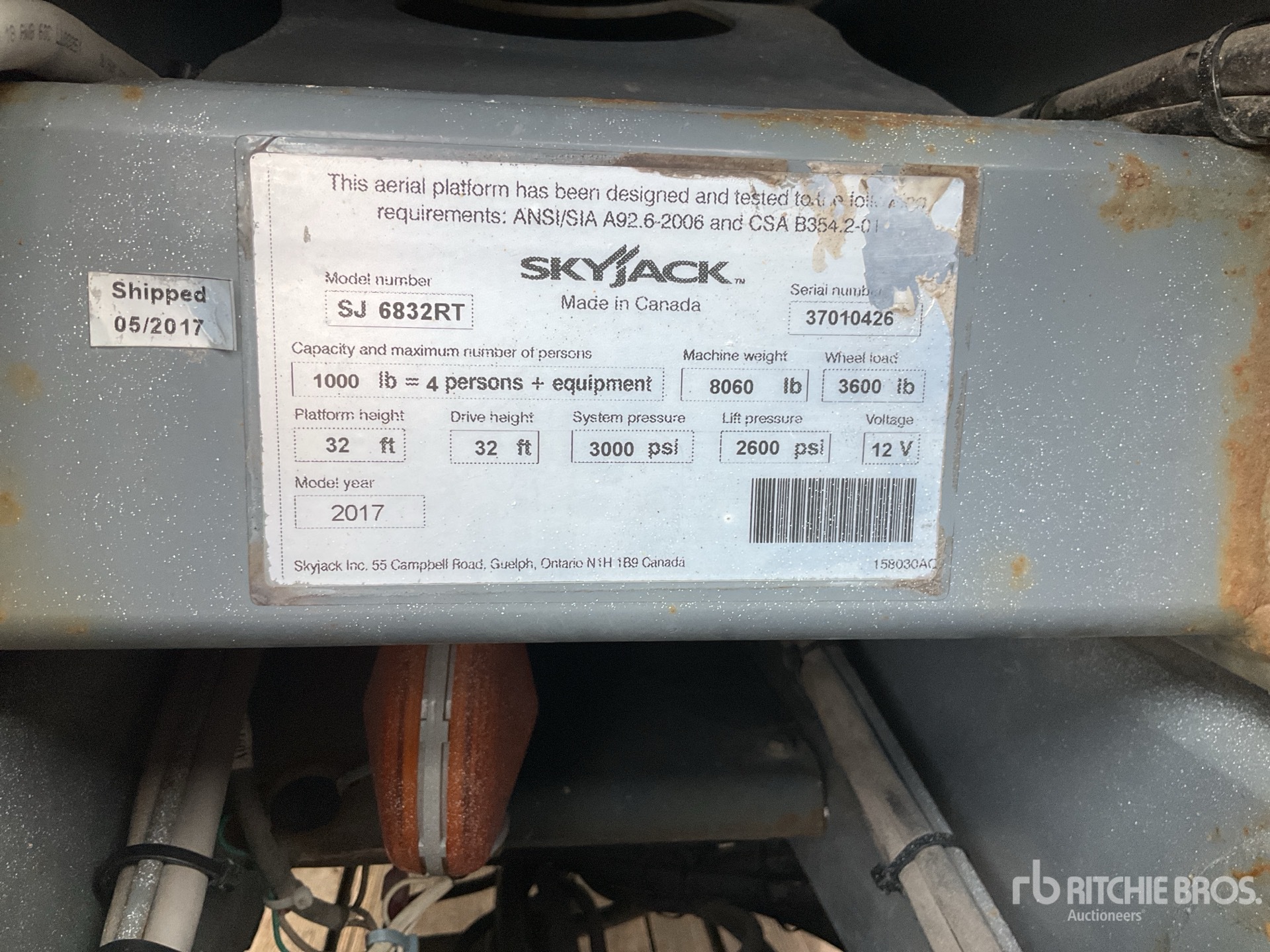 2017 Skyjack SJ6832 RT