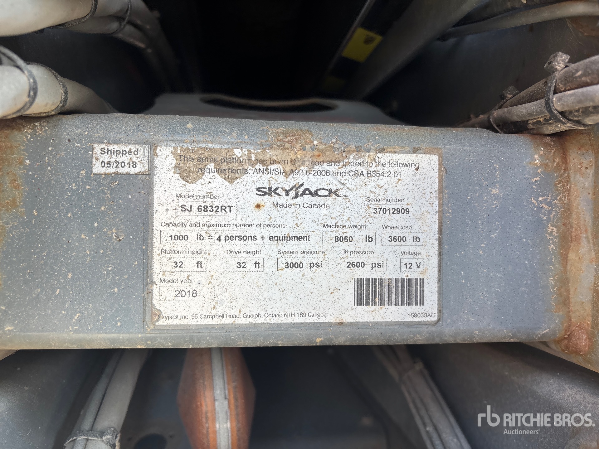 2018 Skyjack SJ6832RT