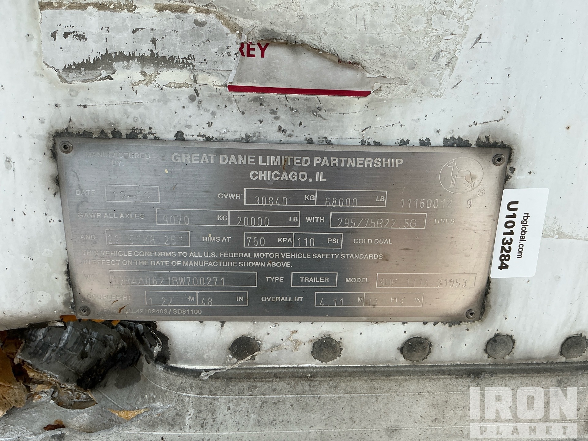 2011 Great Dane SUP-1114-31053