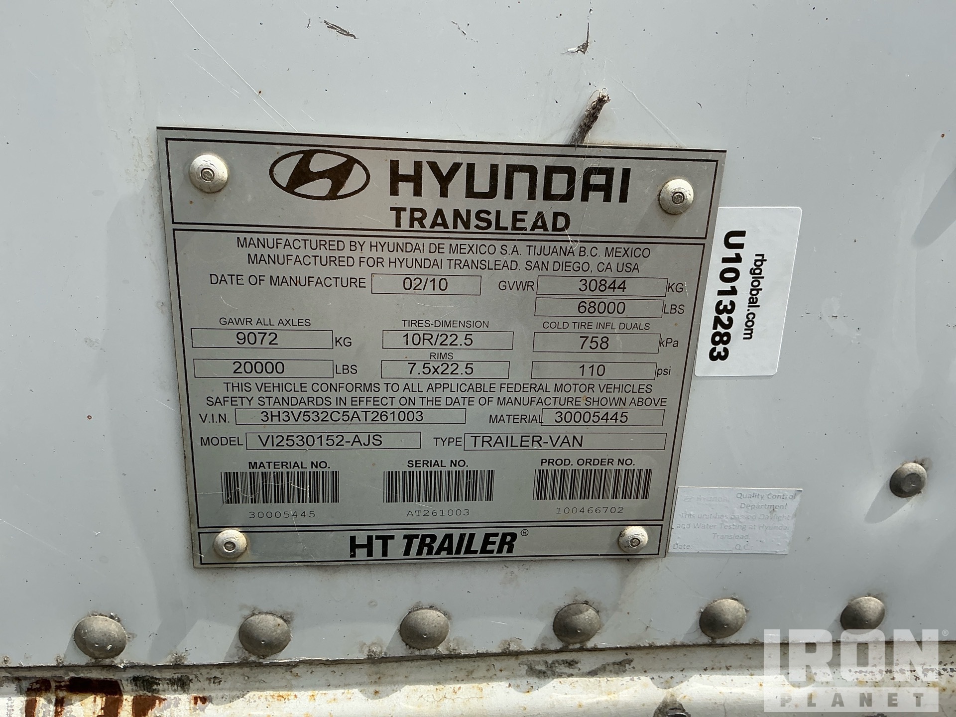 2010 Hyundai VI2530152-AJS