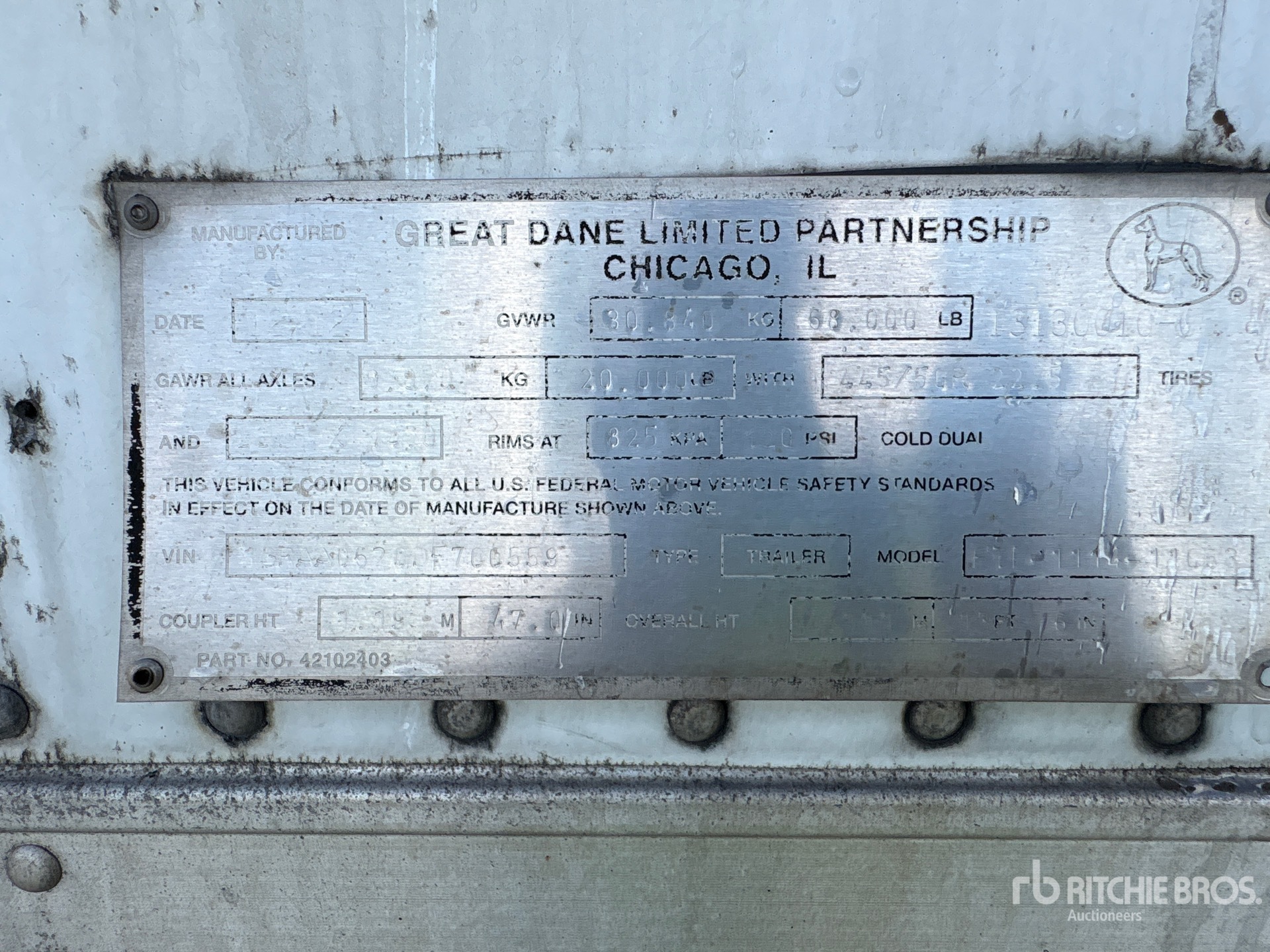 2013 Great Dane 53 ft x 102 in T/A Multi -Temp