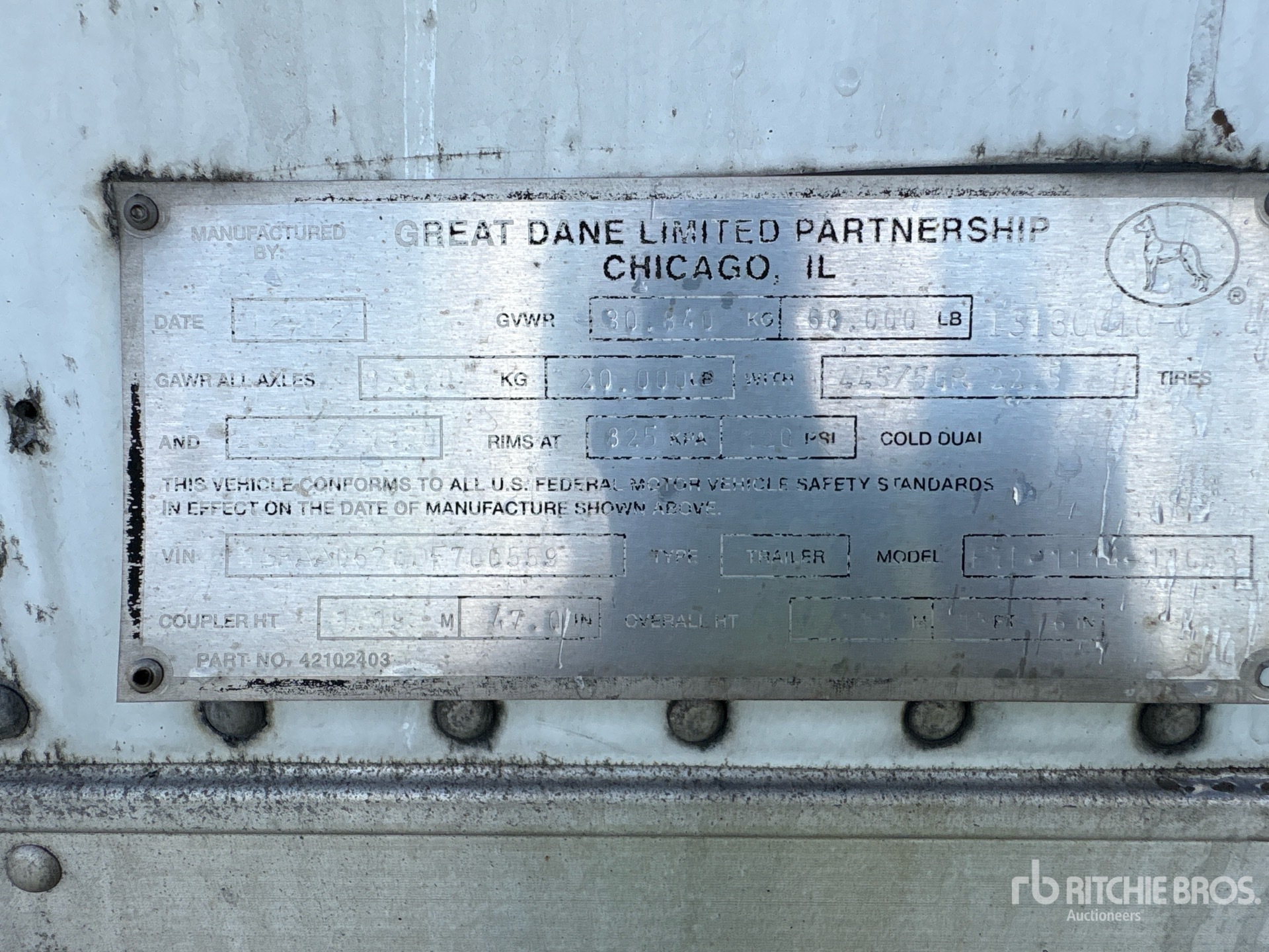 2013 Great Dane 53 ft x 102 in T/A Multi -Temp