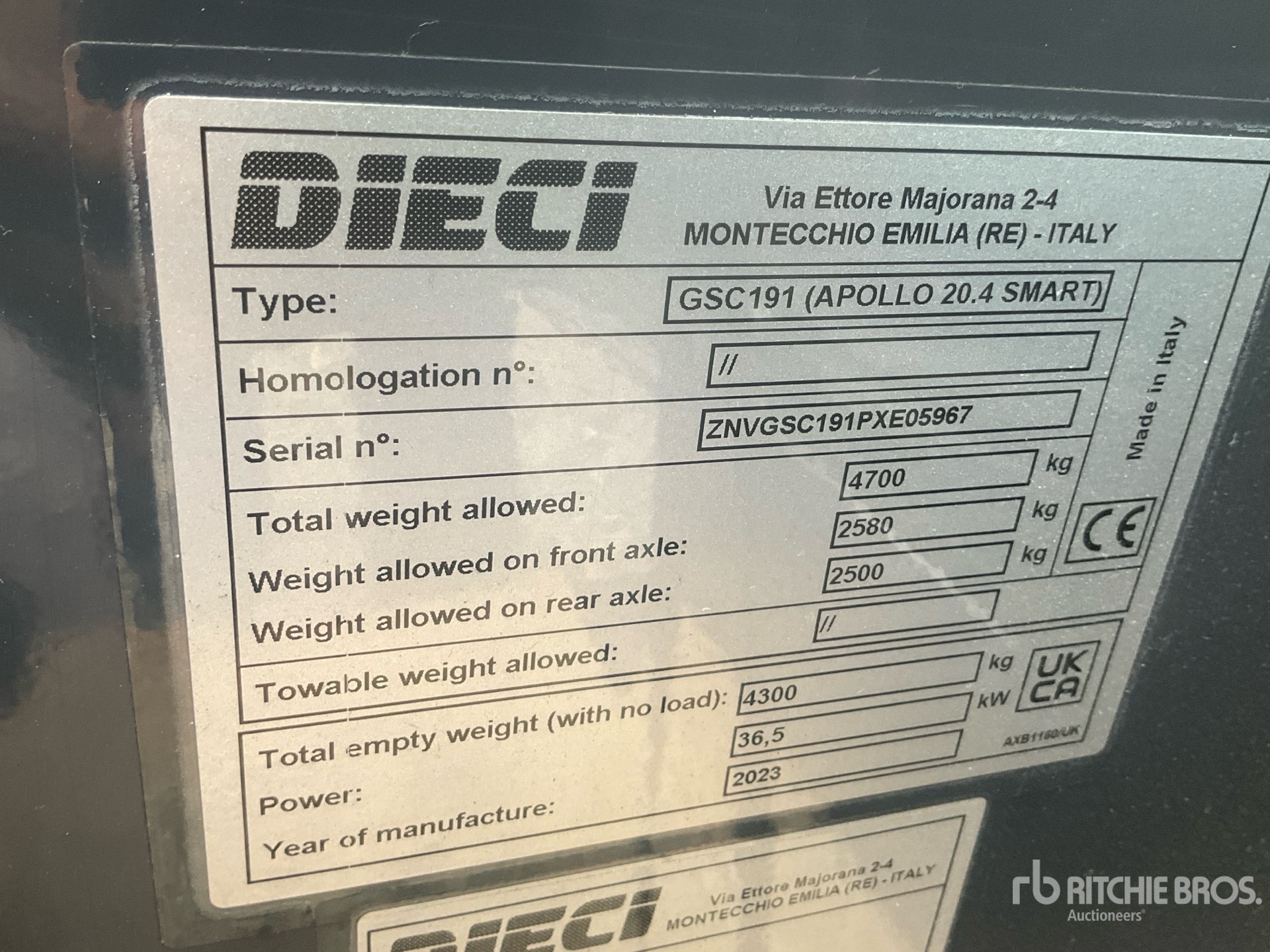 2023 Dieci APOLLO 20.4 SMA
