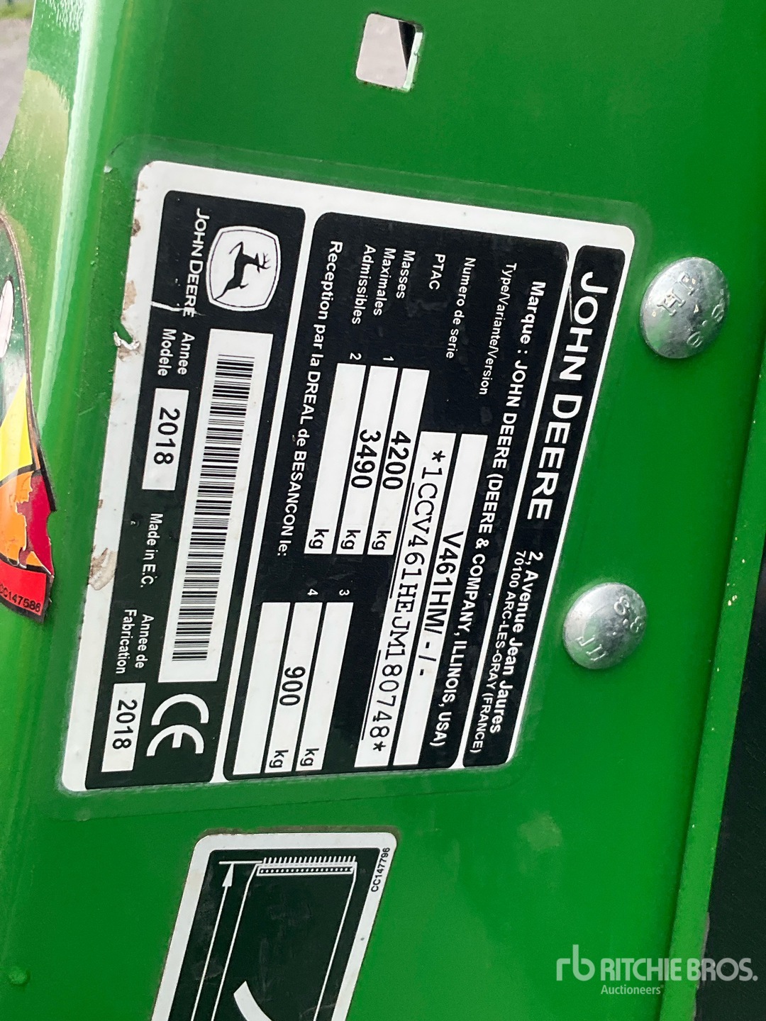 2018 John Deere V461M