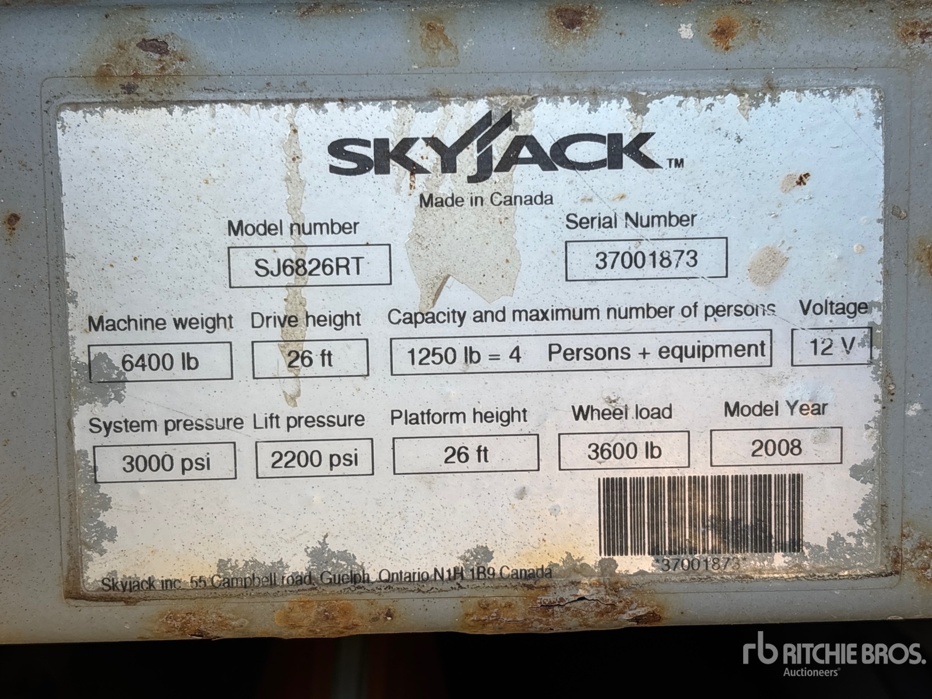 2008 Skyjack SJ6826 RT