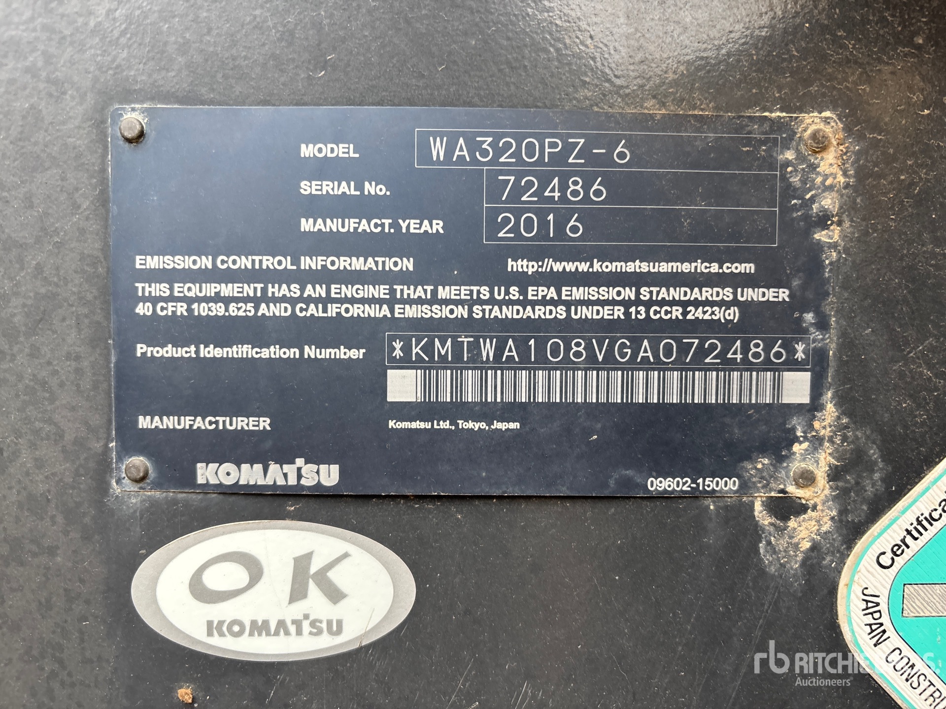 General Appearance with Serial Number / VIN