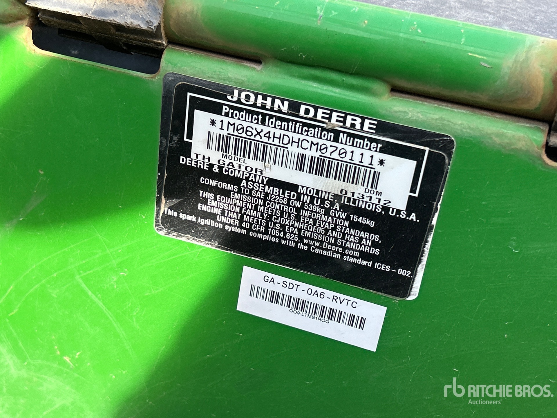 2012 John Deere 6X4 TH GATOR