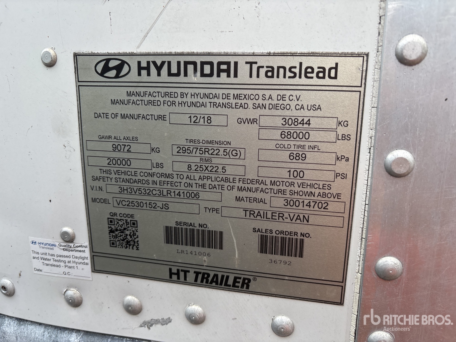 Photo of 2020 Hyundai 53 ft T/A