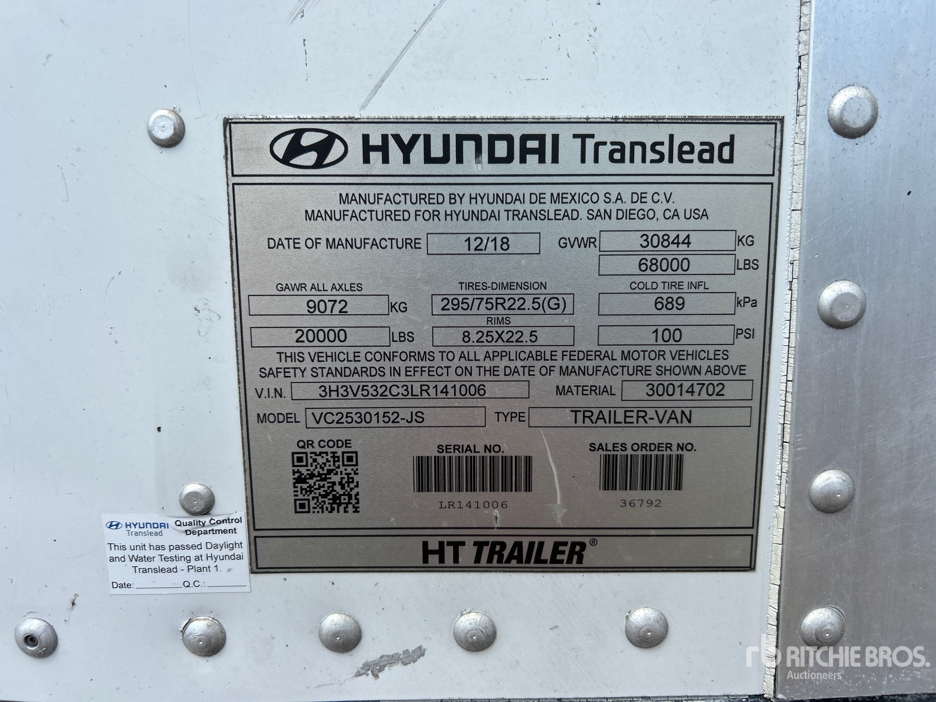 2020 Hyundai 53 FT X 102 IN T/A