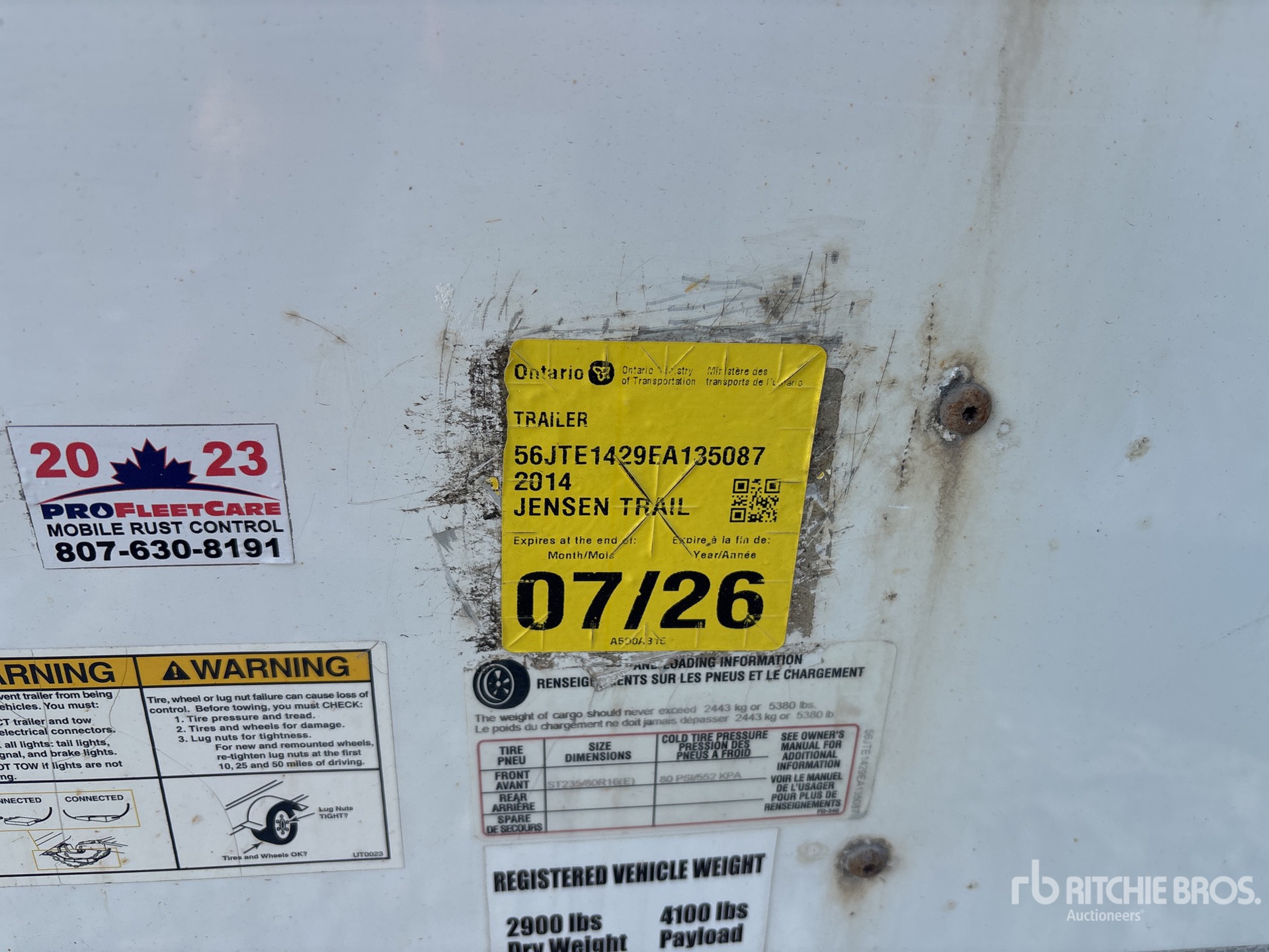 2014 United Trailers 14 ft T/A