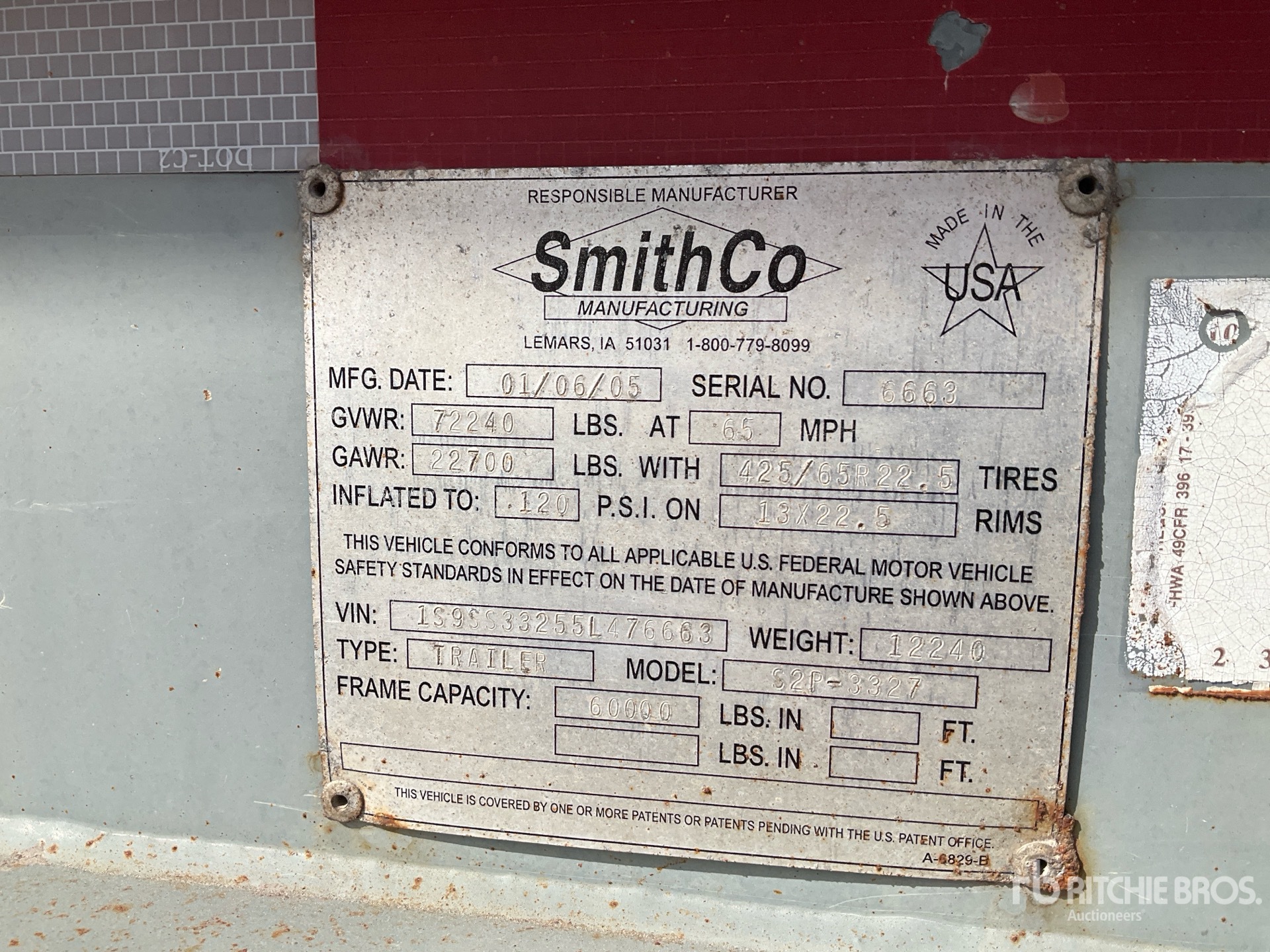 2005 Smithco 33 FT T/A