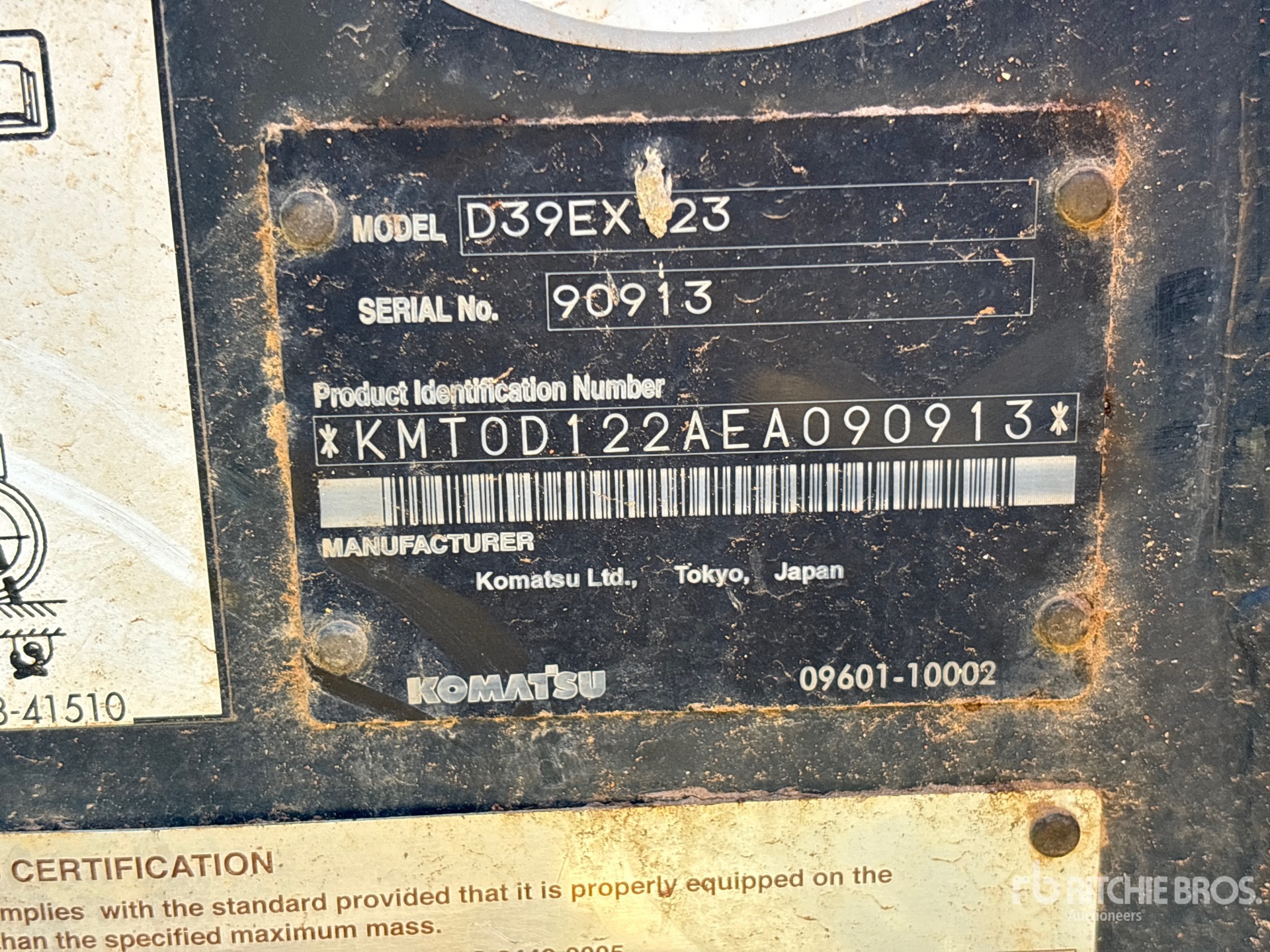 2015 Komatsu D39EX-23