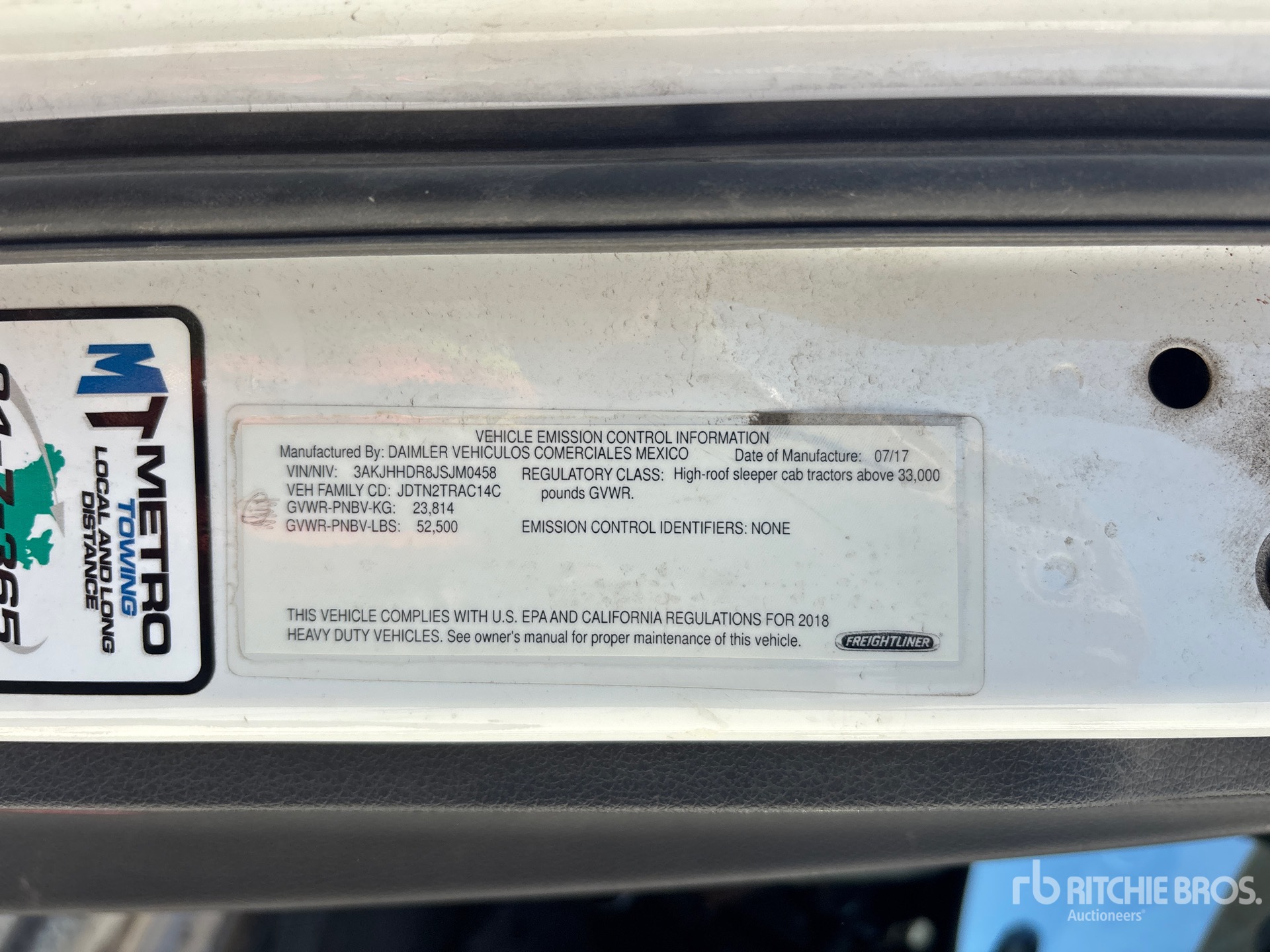 2018 Freightliner CASCADIA 126