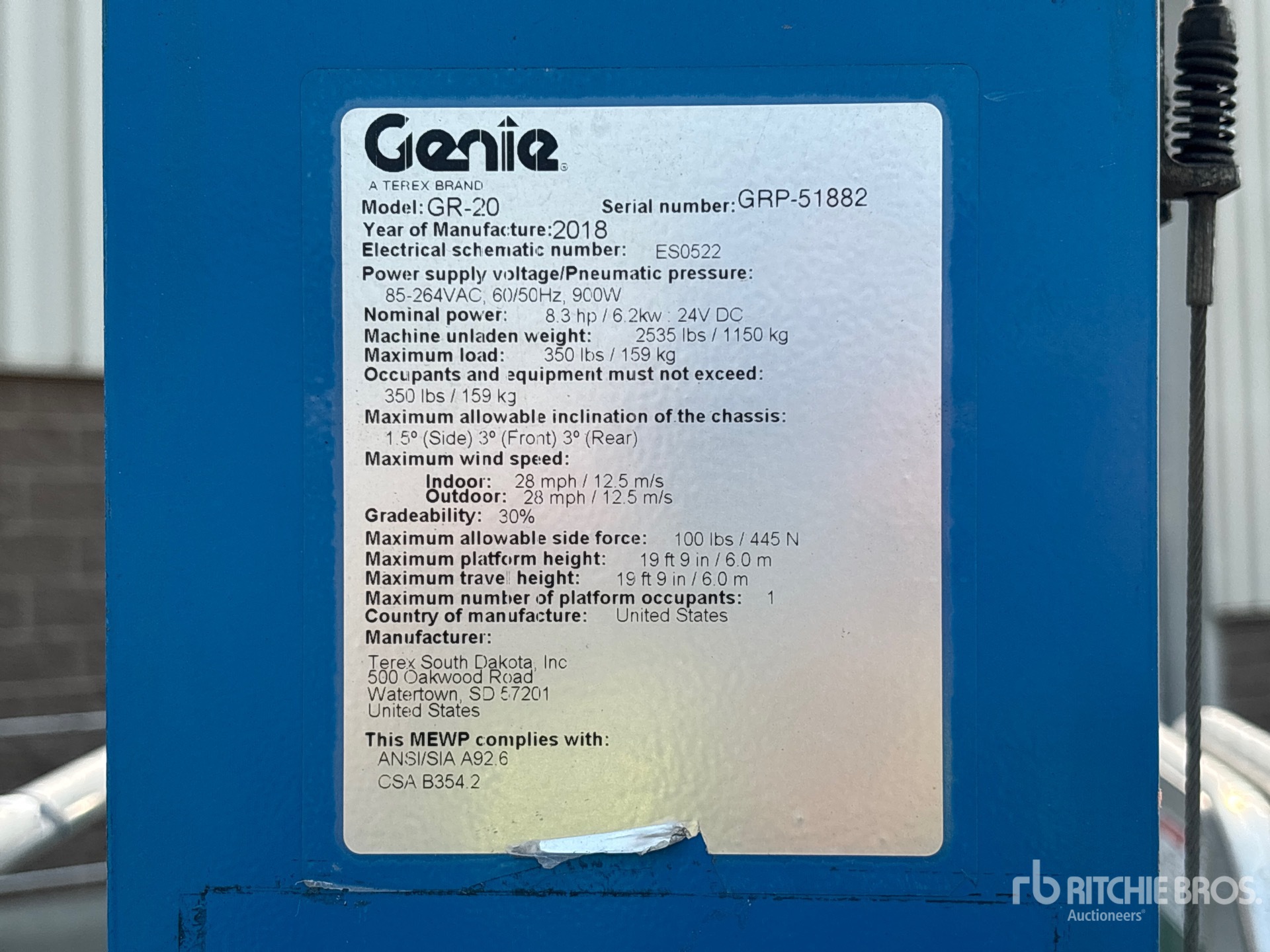 2018 Genie GR-20