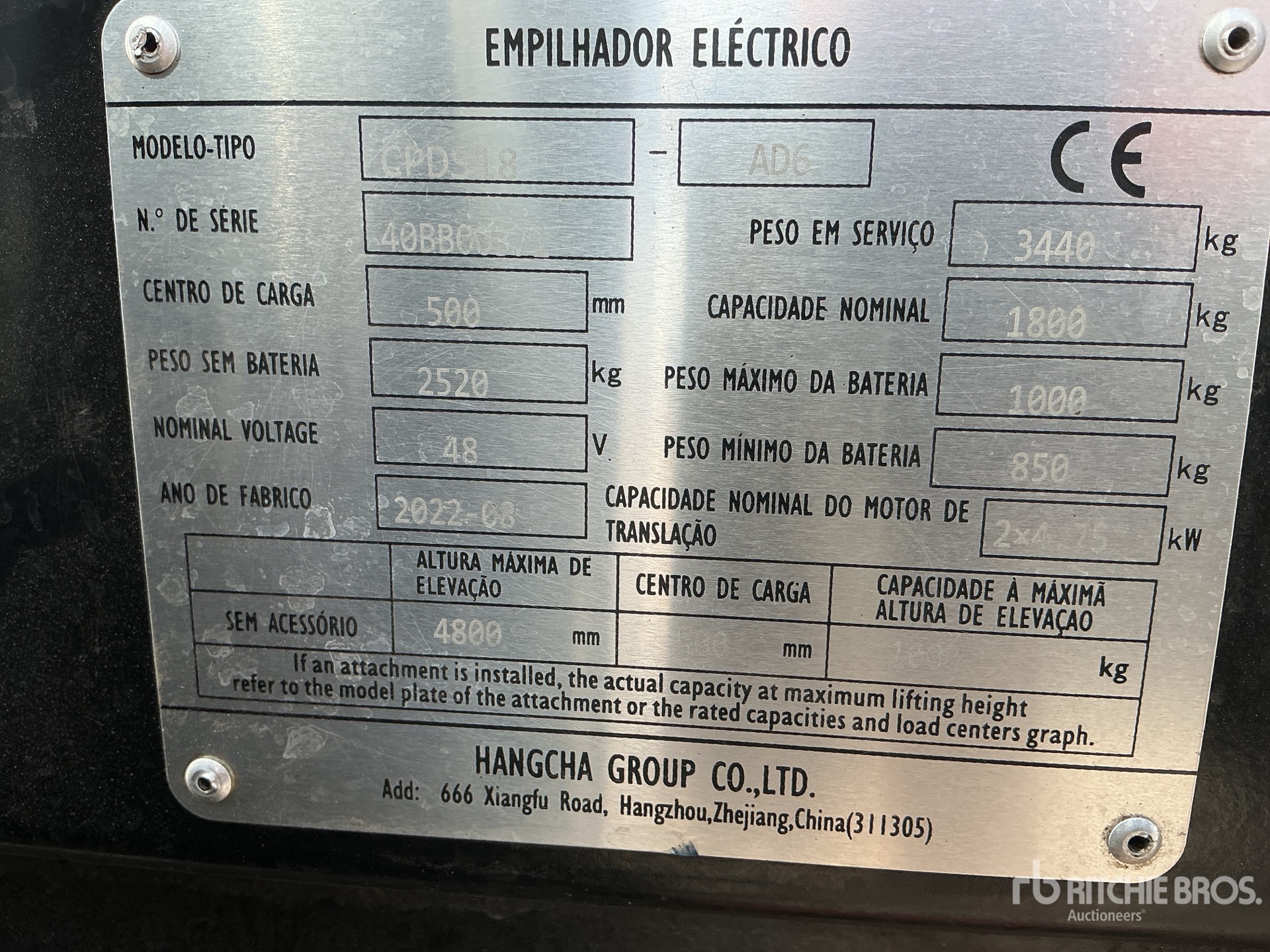 2022 Hangcha CPDS18