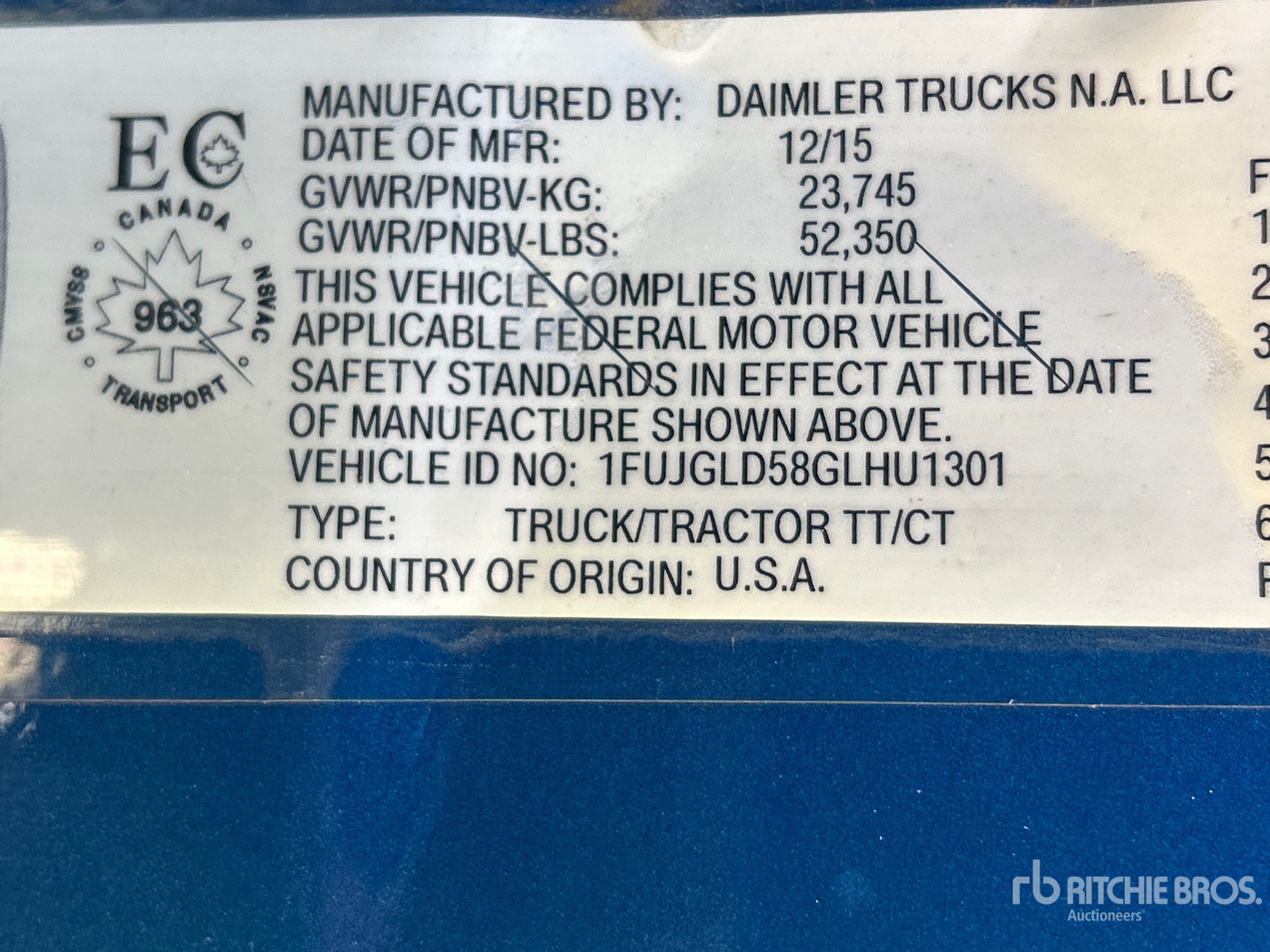 2016 Freightliner CASCADIA 125