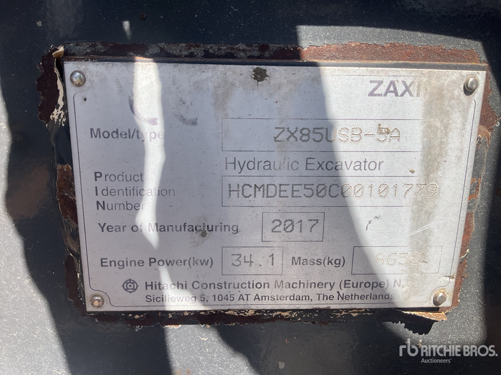 2017 Hitachi ZX85USB-5