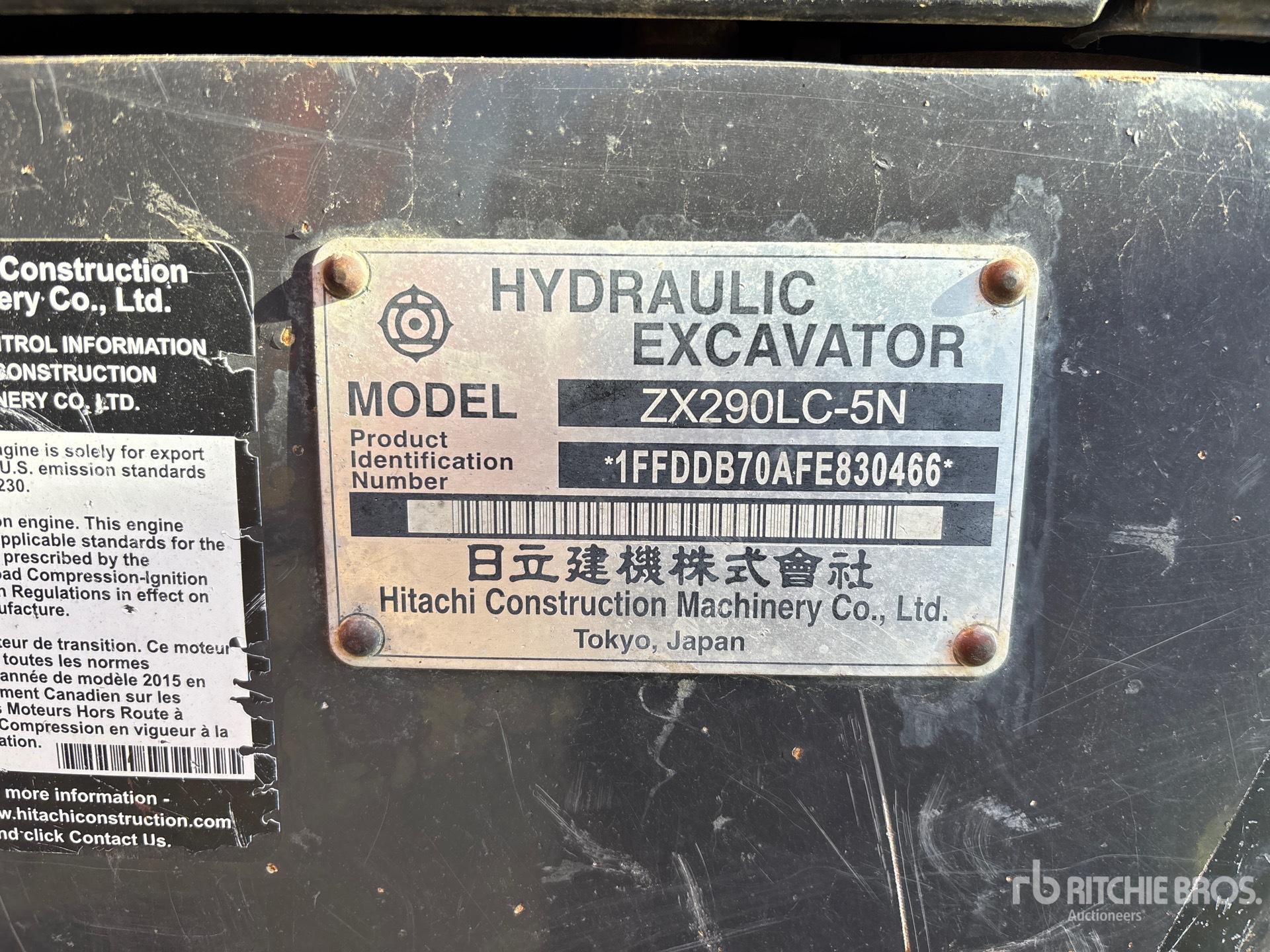 2015 Hitachi ZX290LC-5N