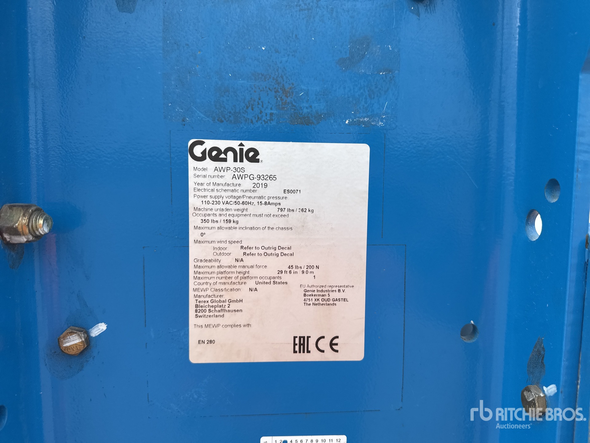 2019 Genie AWP-30AC