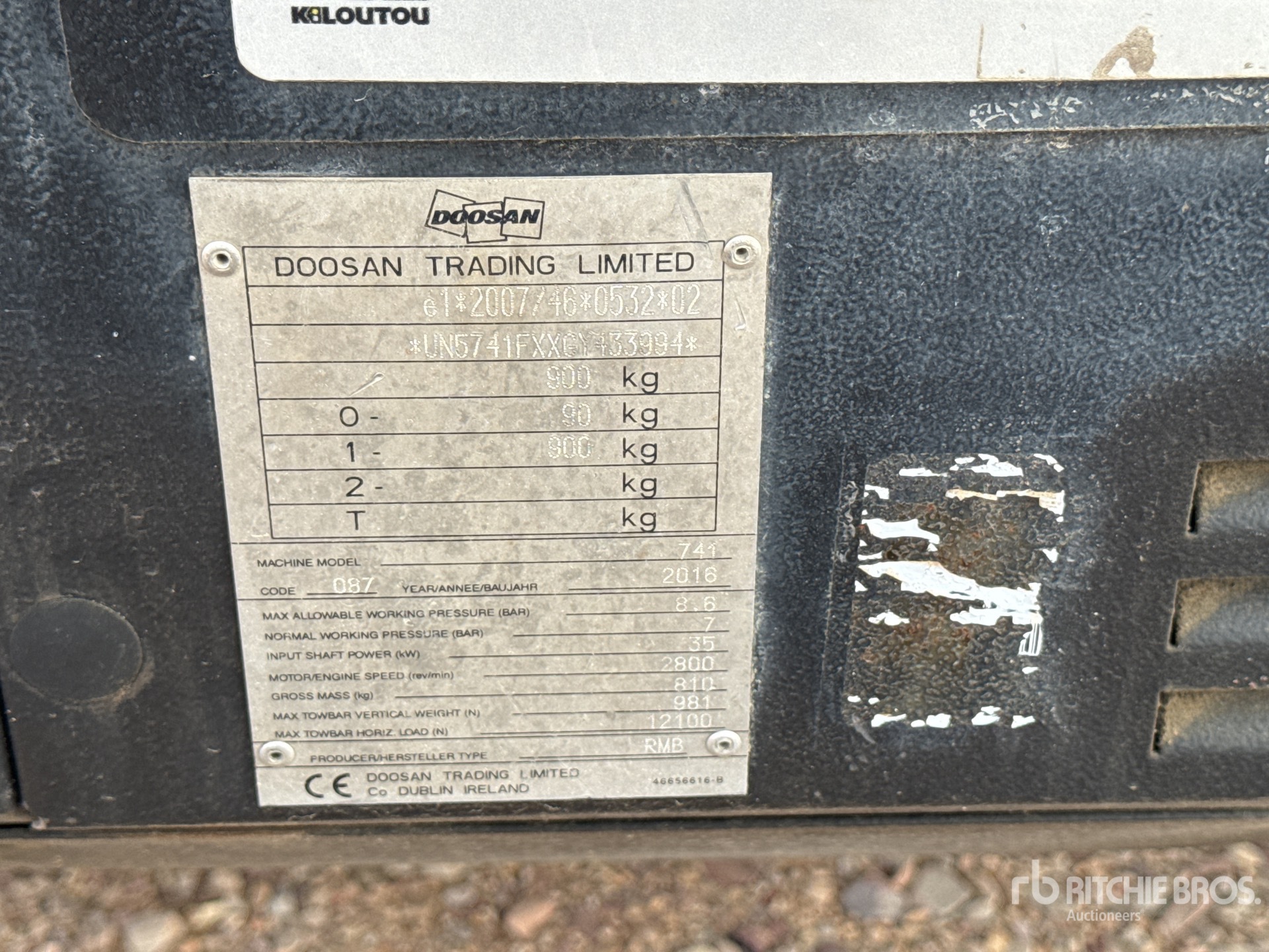 2016 Doosan Portable Power 741