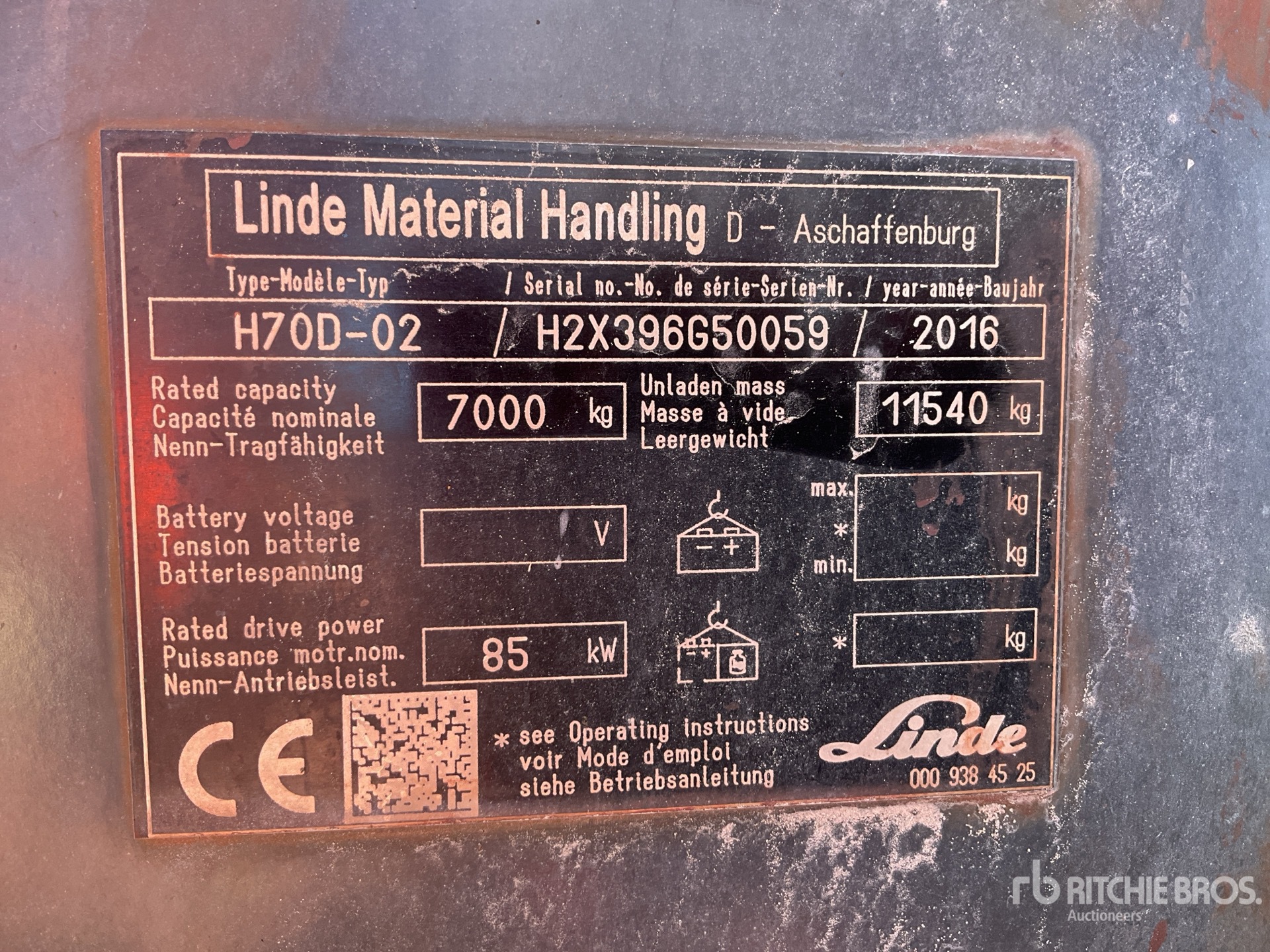 2016 Linde H70D-02