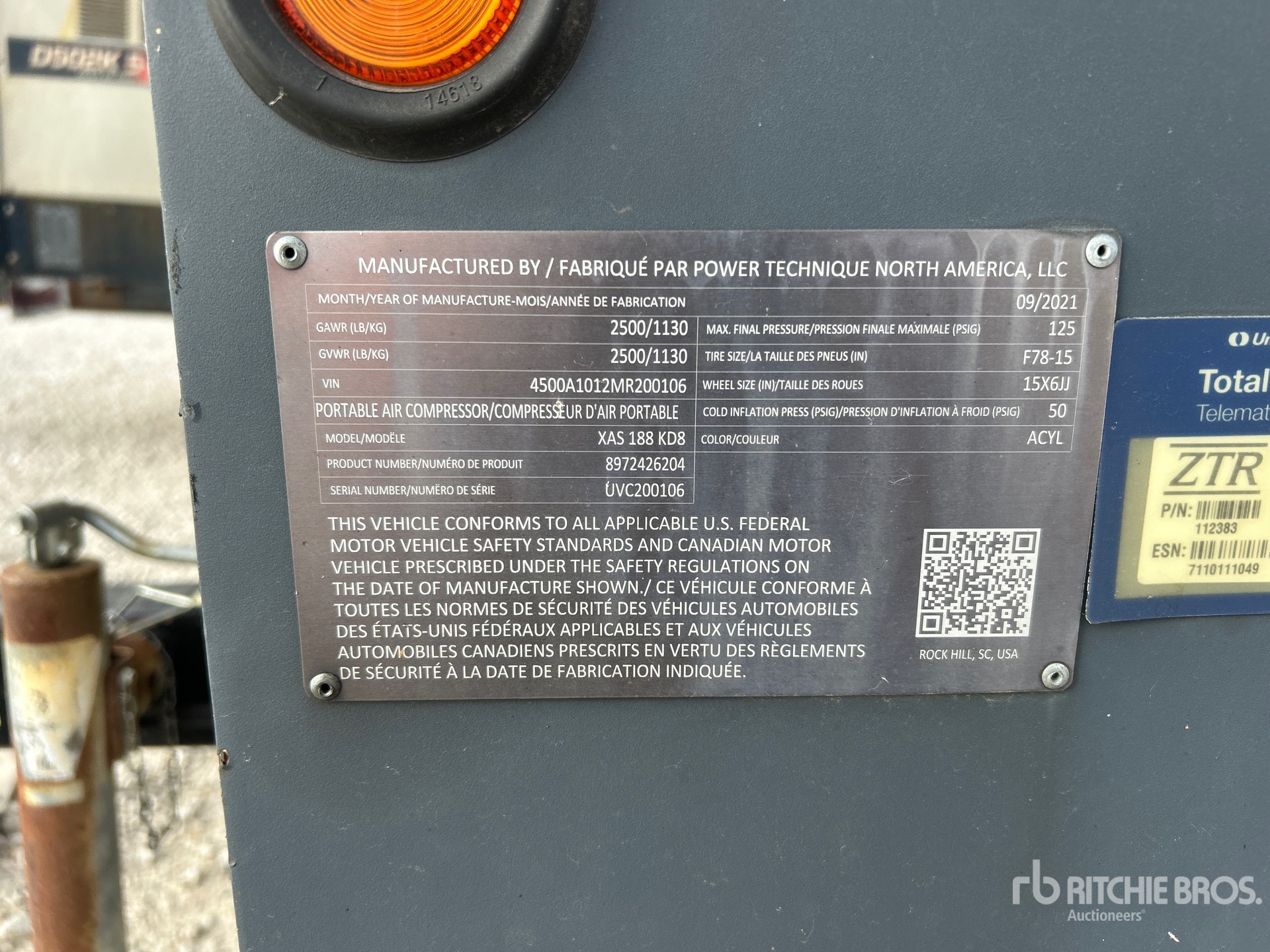 2021 Atlas Copco XAS188 KD T4F