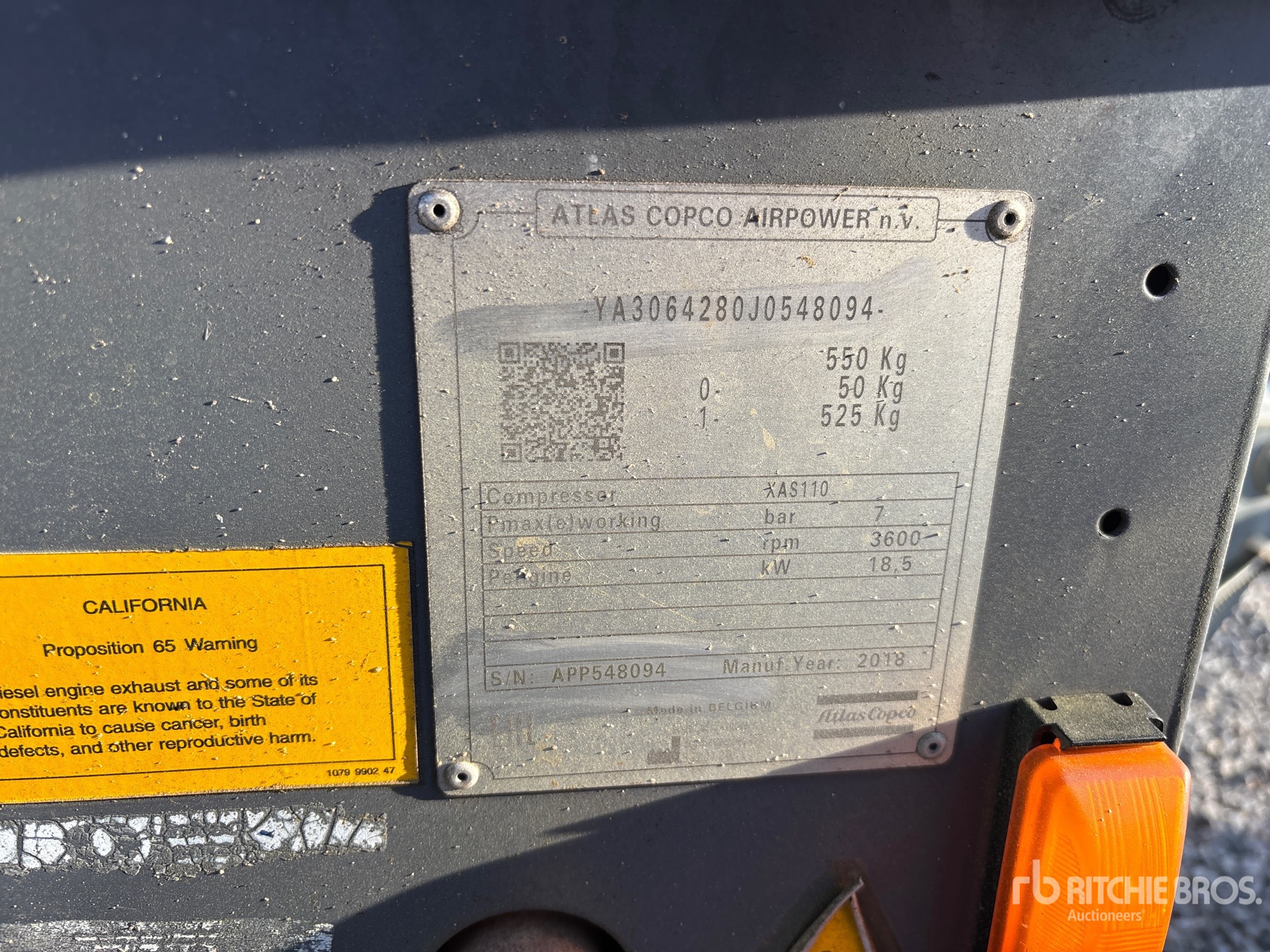 2018 Atlas Copco XAS110KD