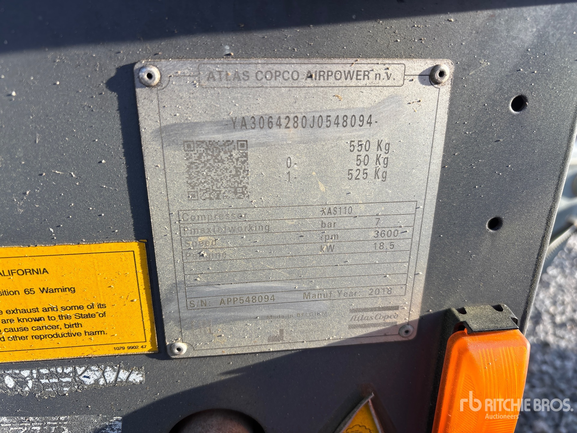 2018 Atlas Copco XAS110KD