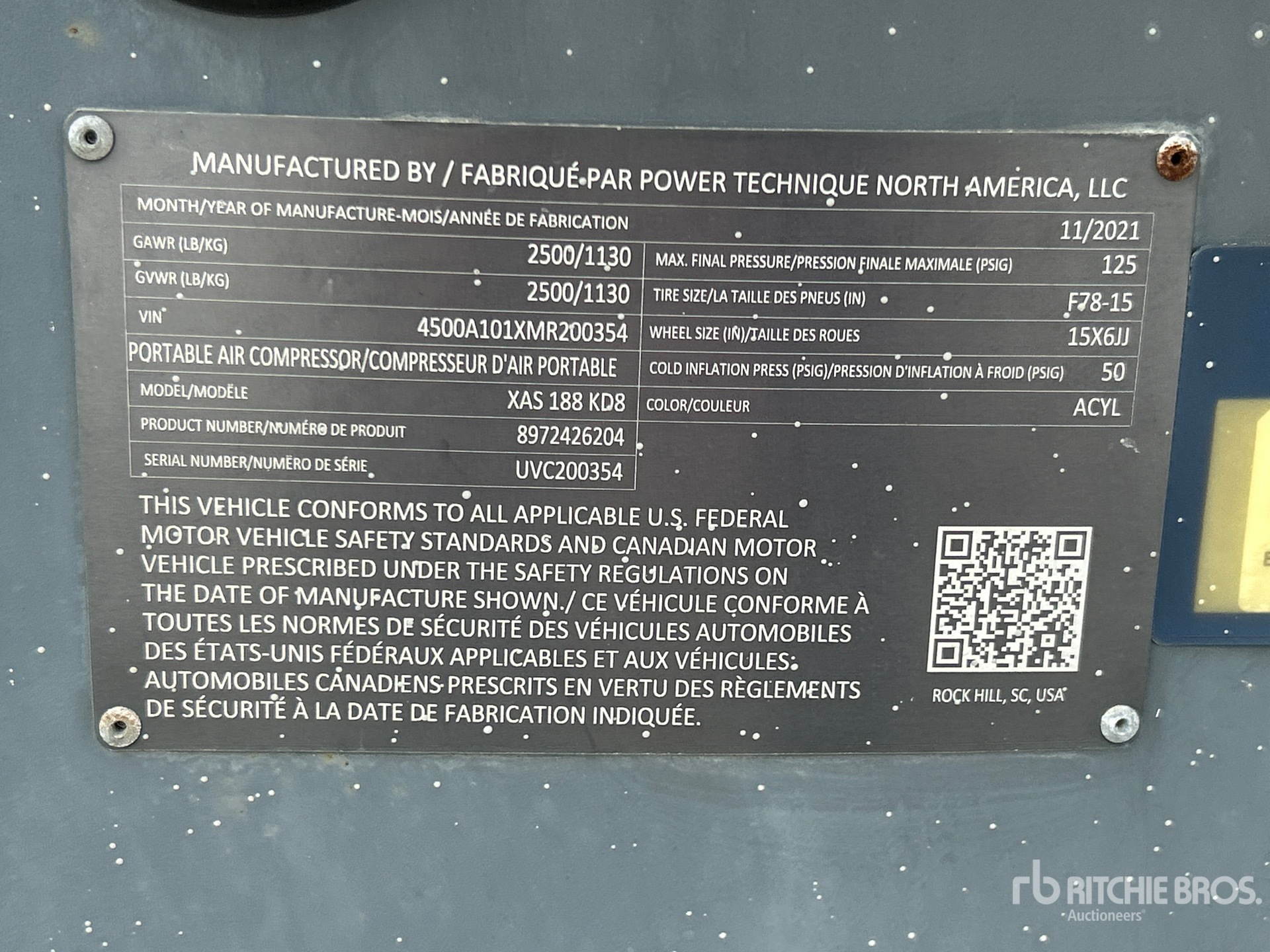 2021 Atlas Copco XAS188 KD T4F
