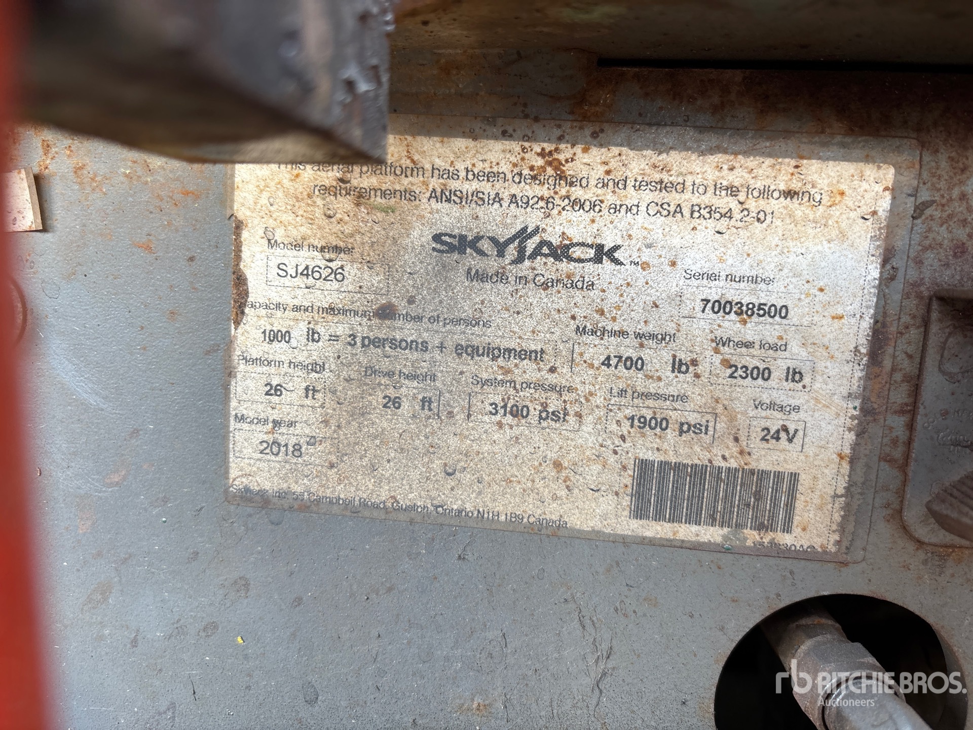 2018 Skyjack SJIII4626