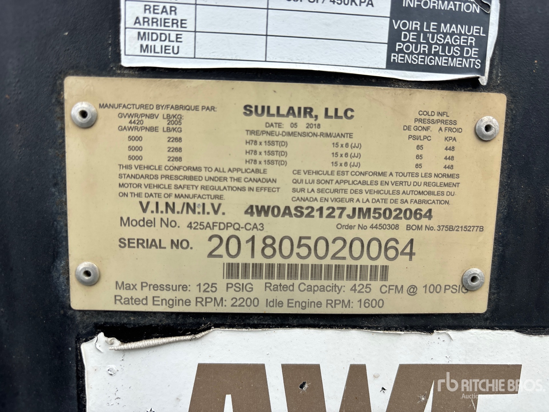 2018 Sullair 400HDPQ-CU