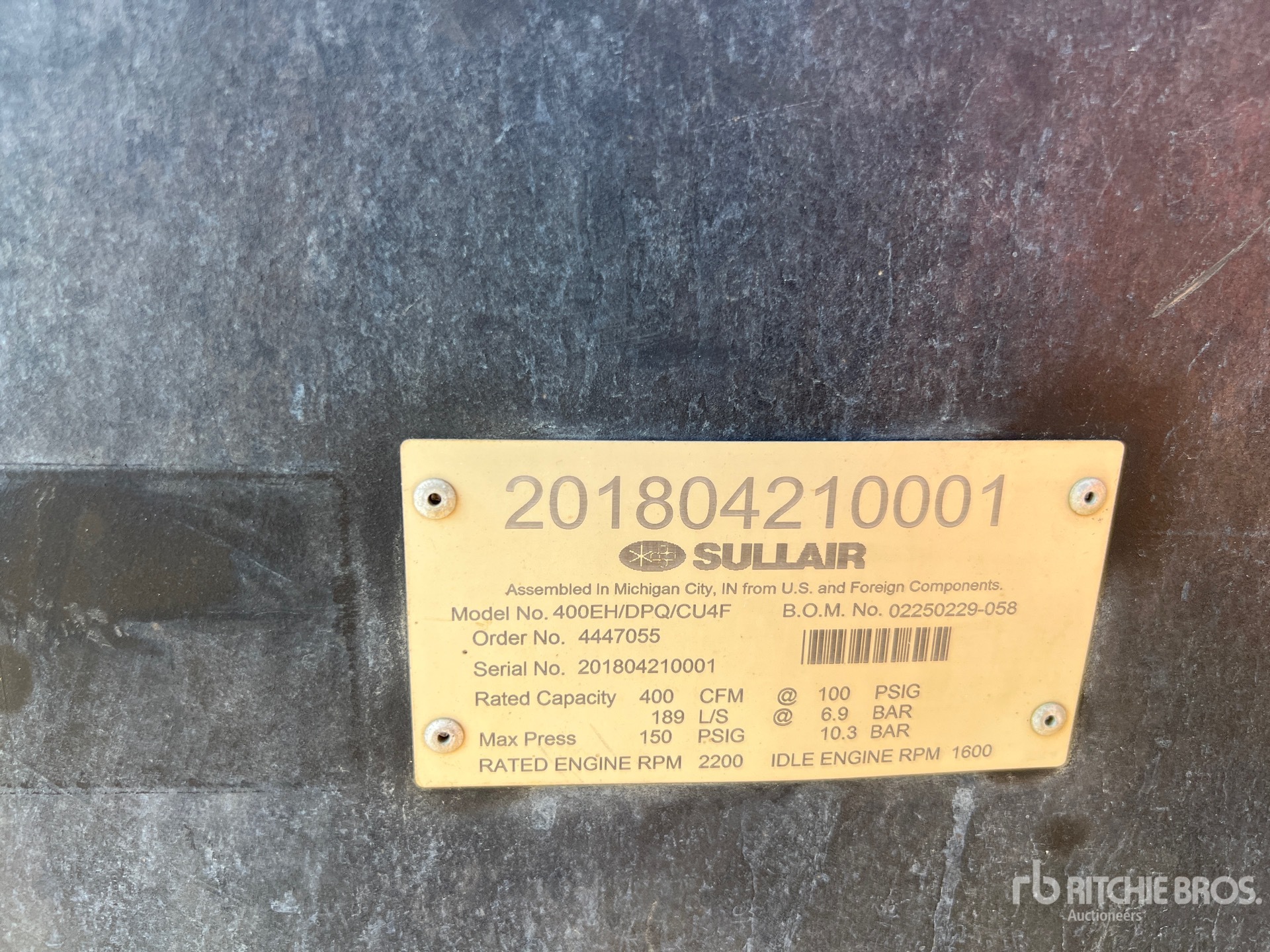 2018 Sullair 400HDPQ-CU
