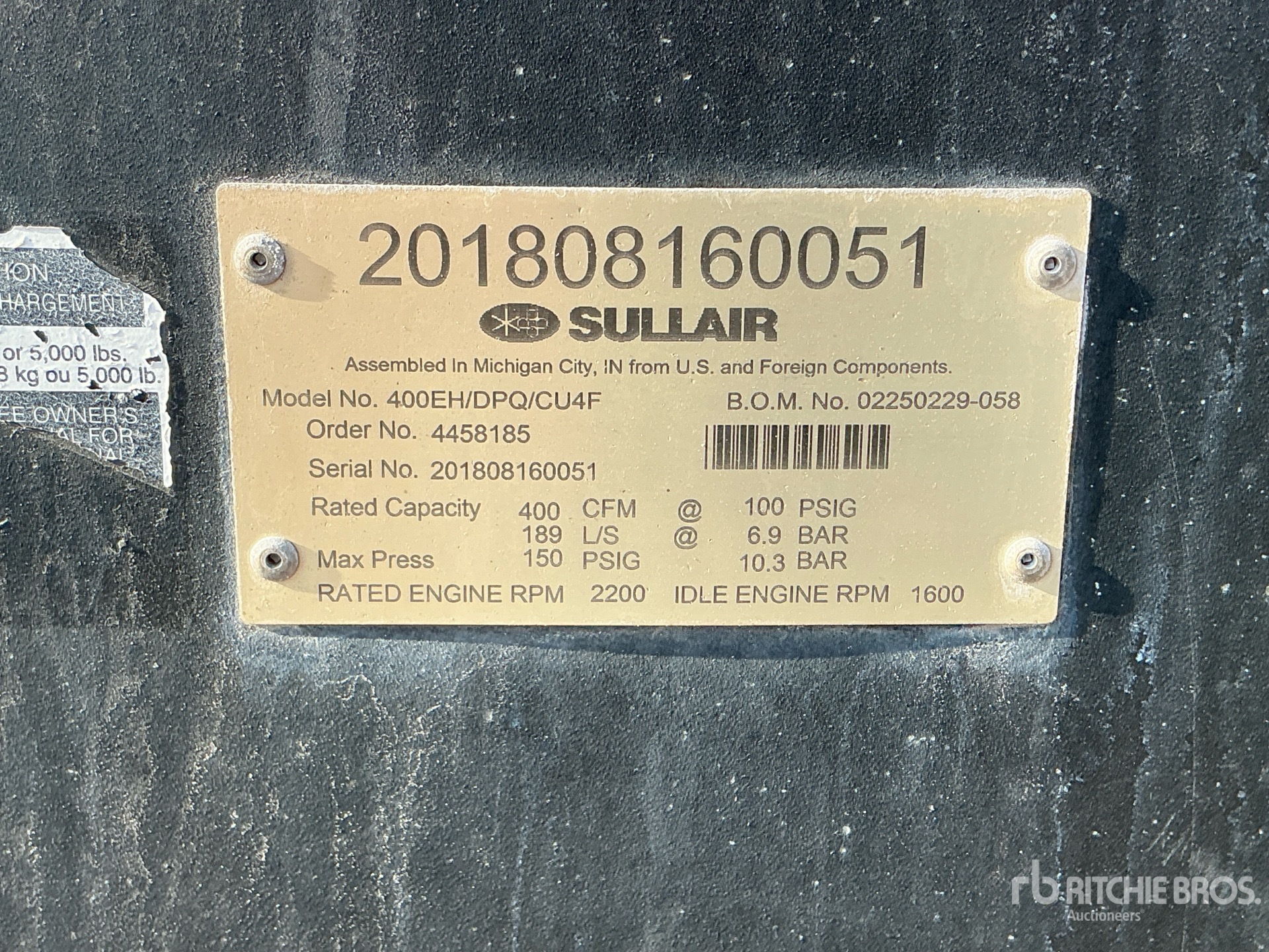 2019 Sullair 400HDPQ-CU