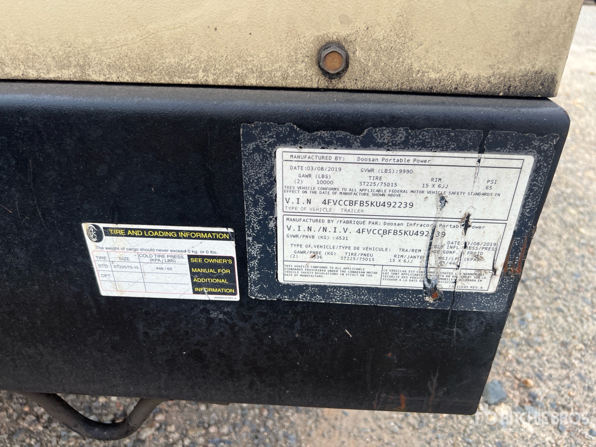 2019 Doosan Portable Power XP825/HP750WCU
