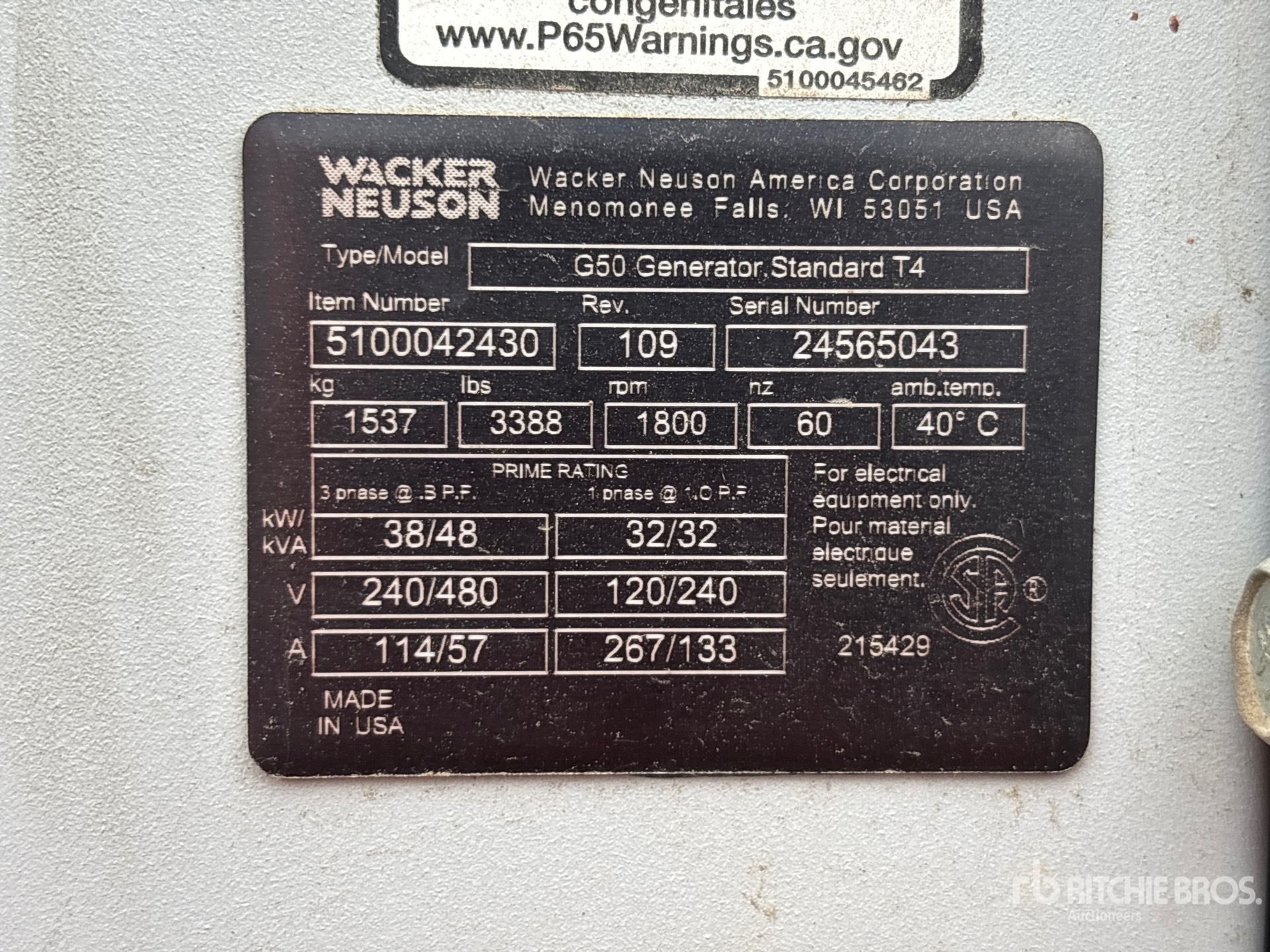 2021 Wacker Neuson G50T4F