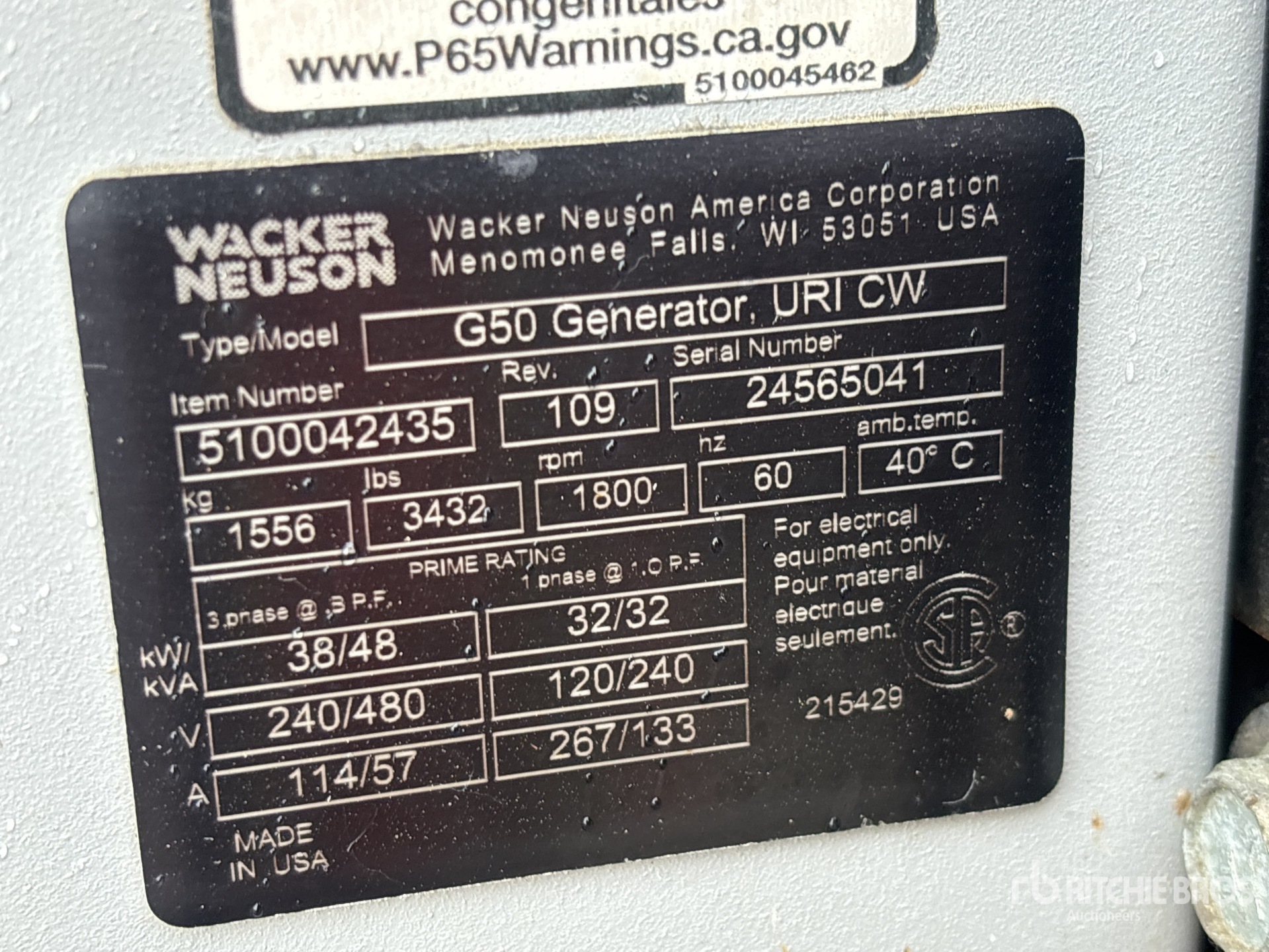 2021 Wacker Neuson G-50