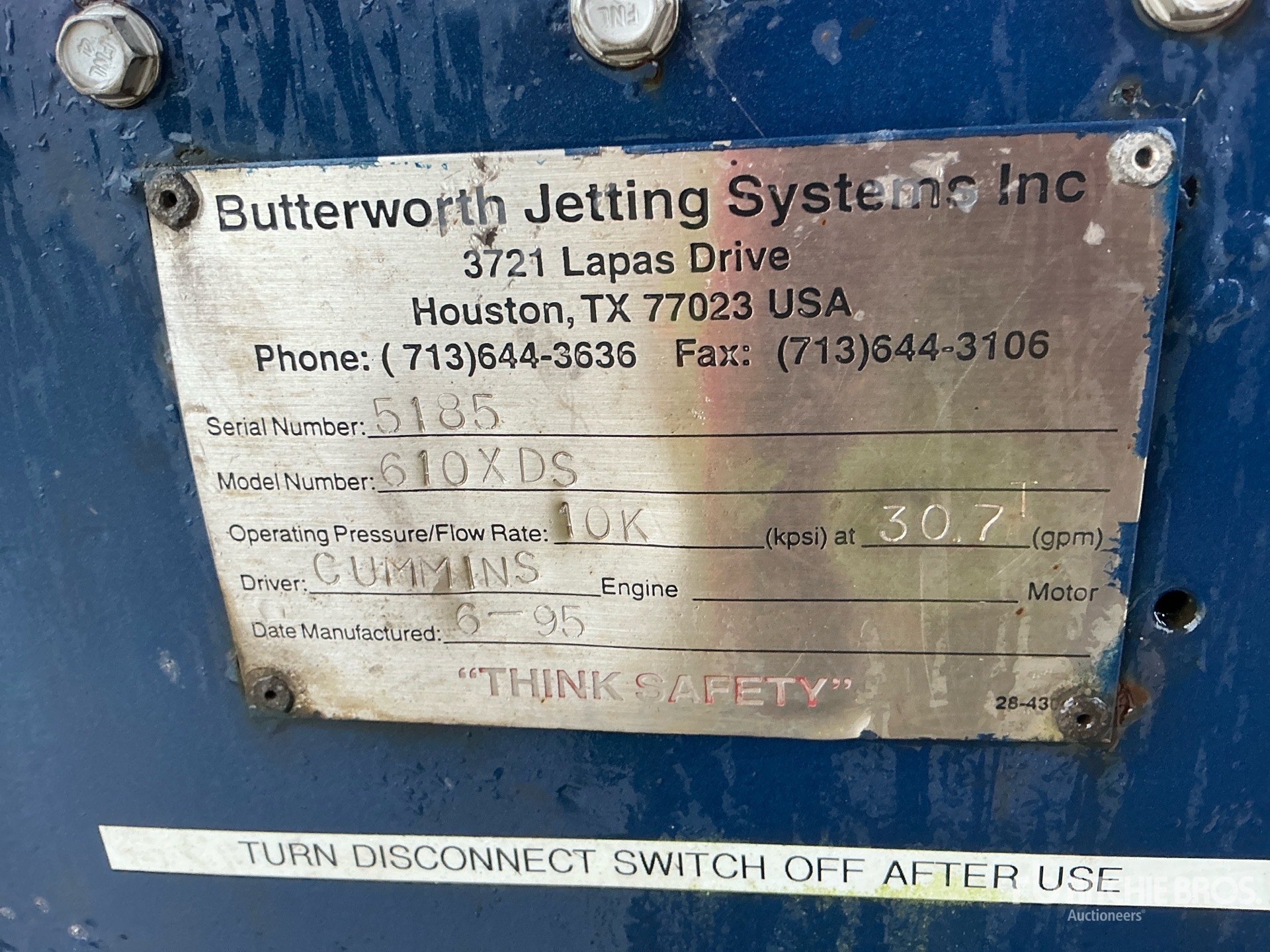 2012 NLB T/A 10,000 WATER PRESSURE WASHER