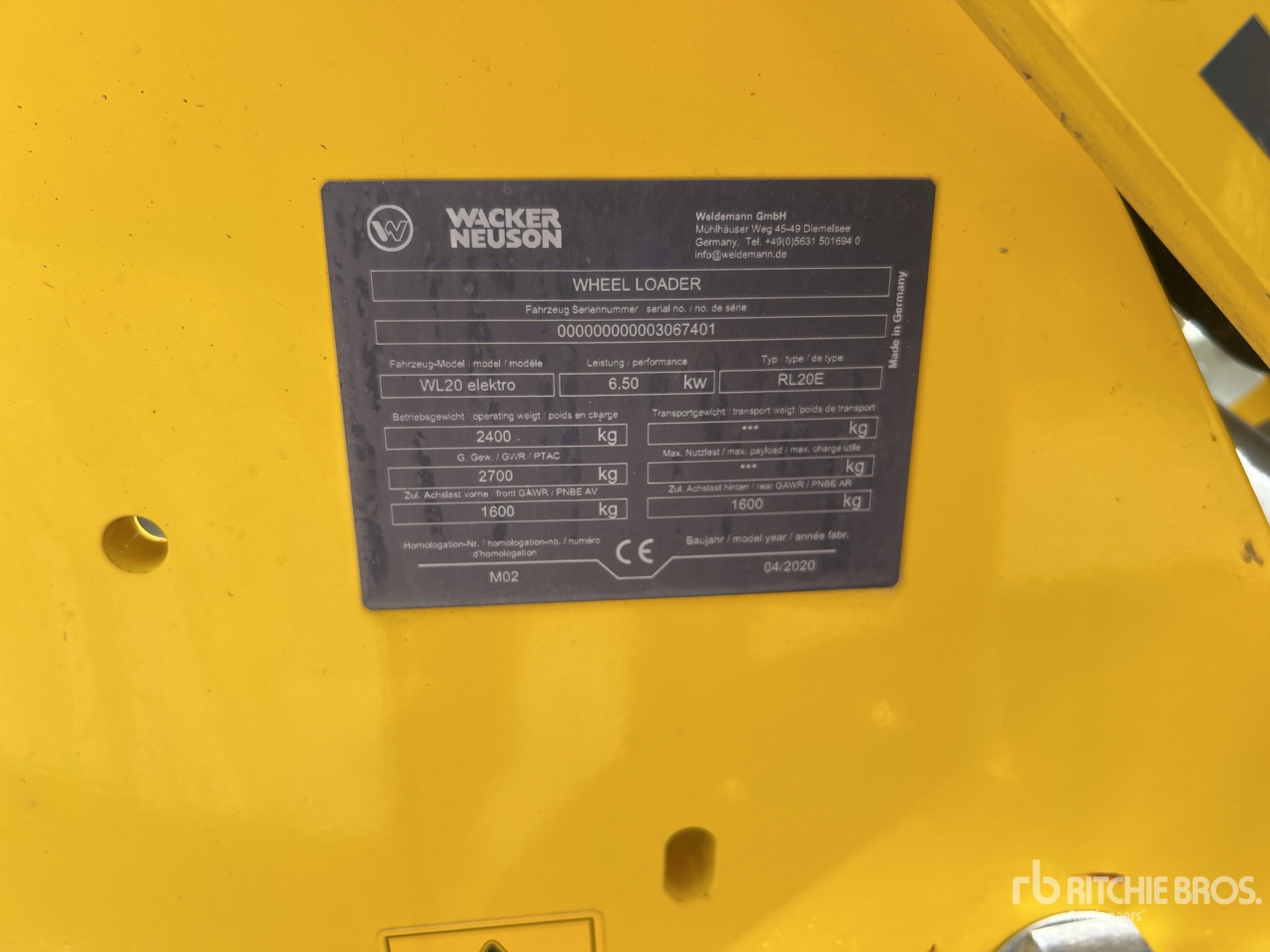 2020 Wacker Neuson WL20 ELEKTRO