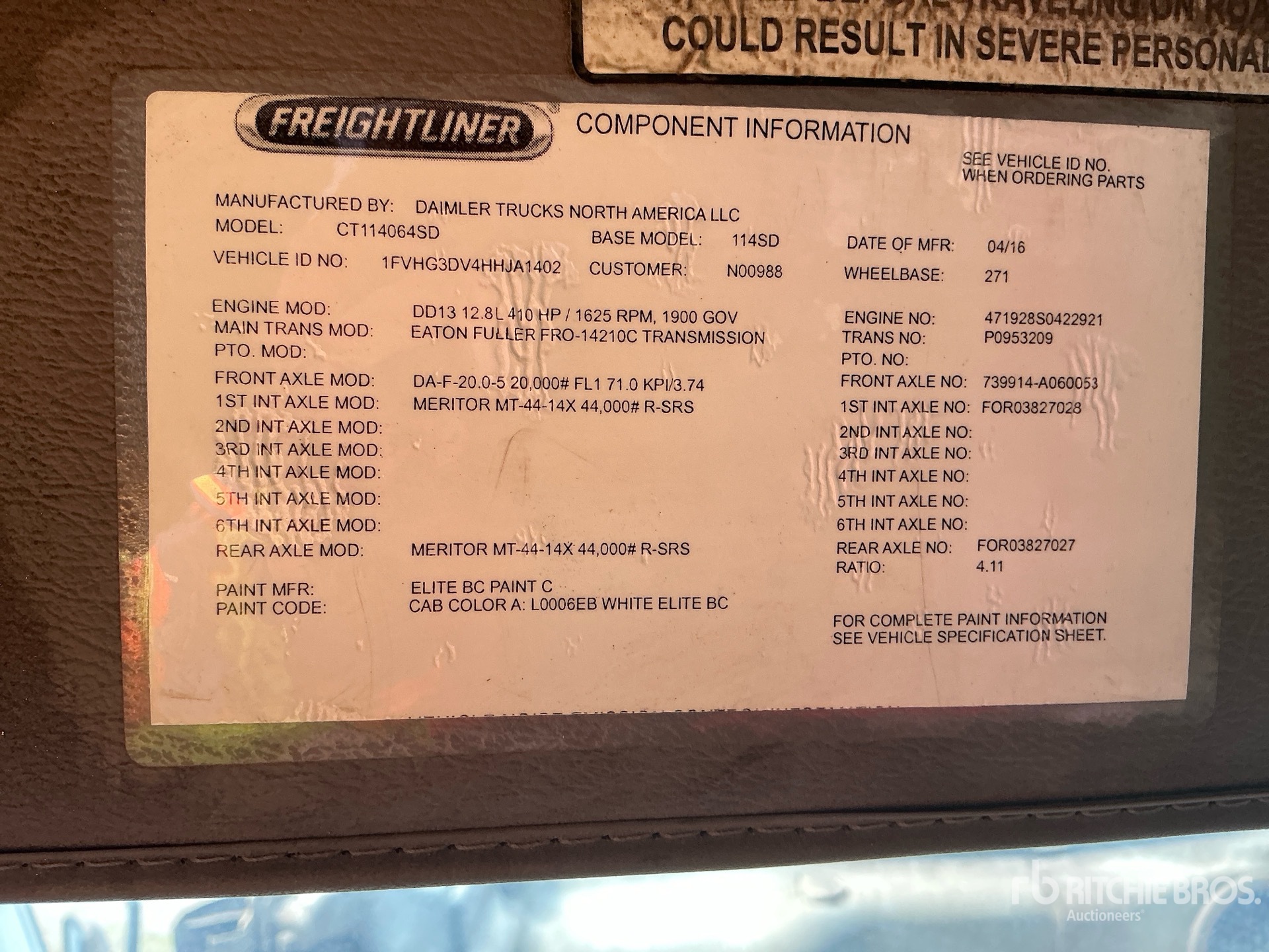 2017 Freightliner 114SD
